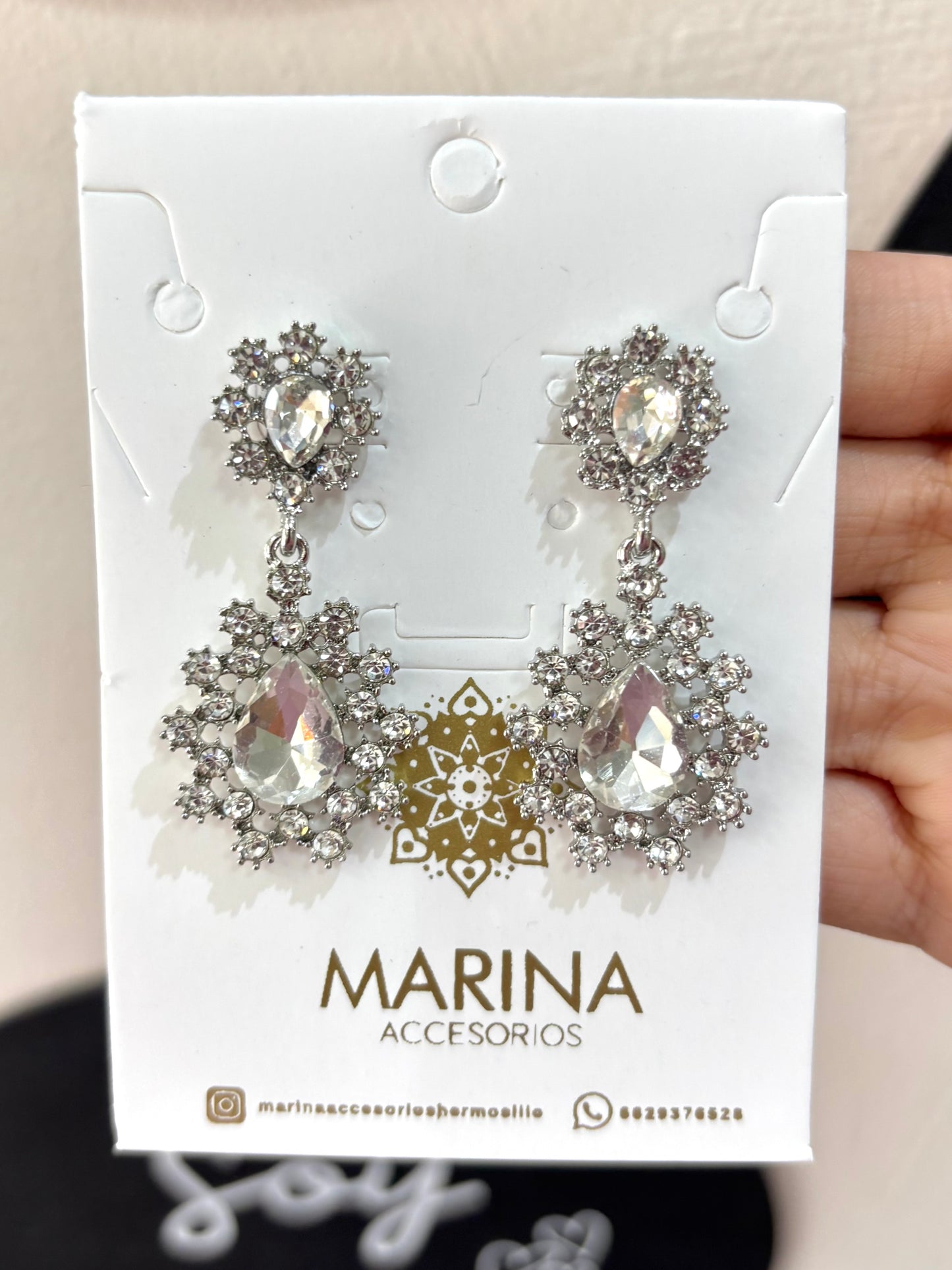Aretes de pedrería platas
