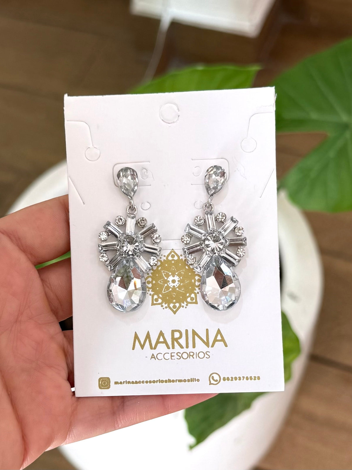 Aretes de pedrería platas