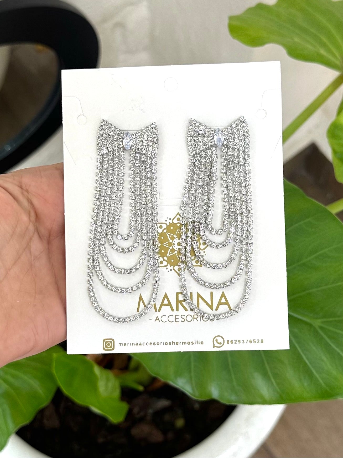 Aretes de pedrería platas