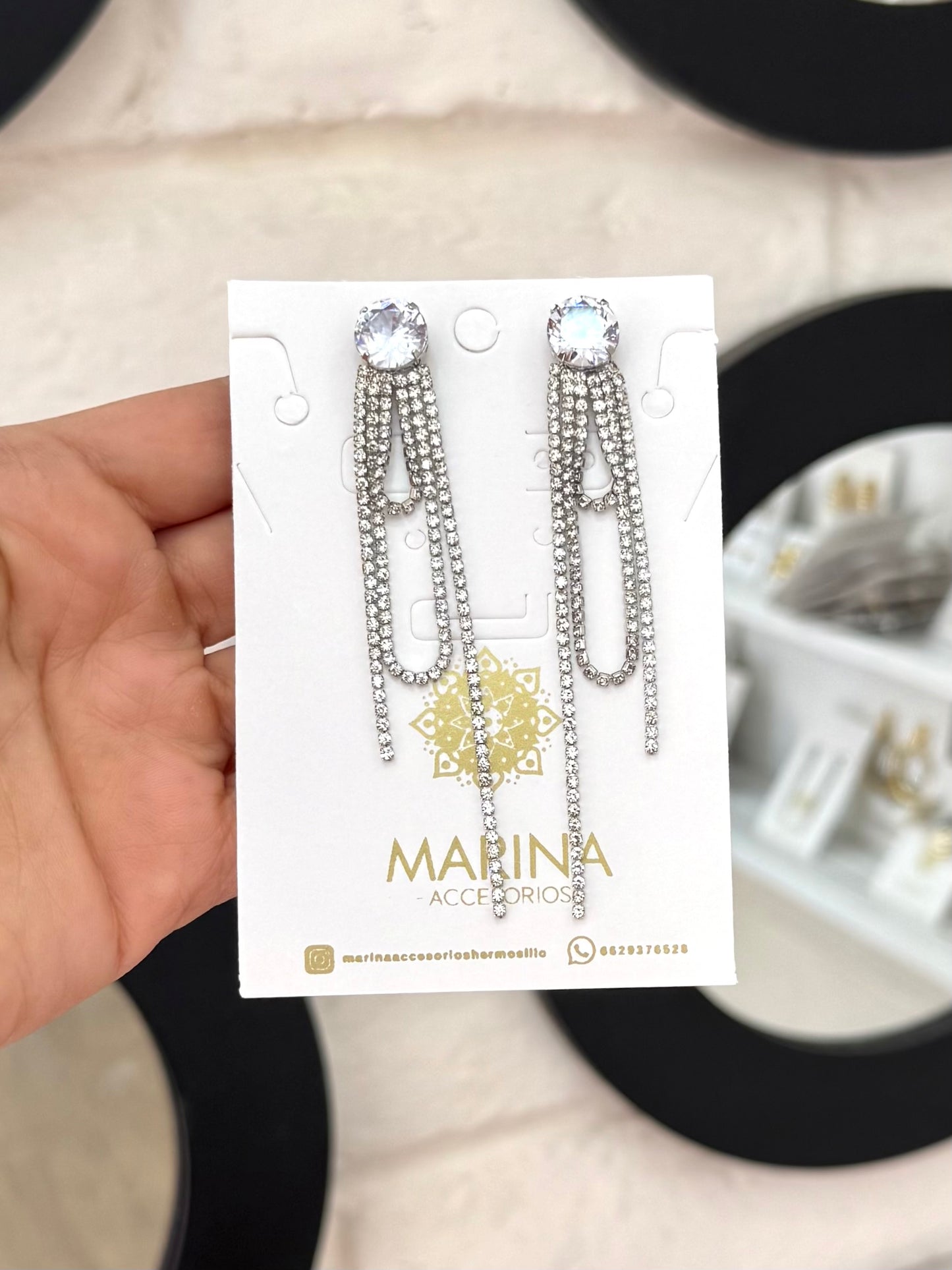 Aretes de pedrería platas