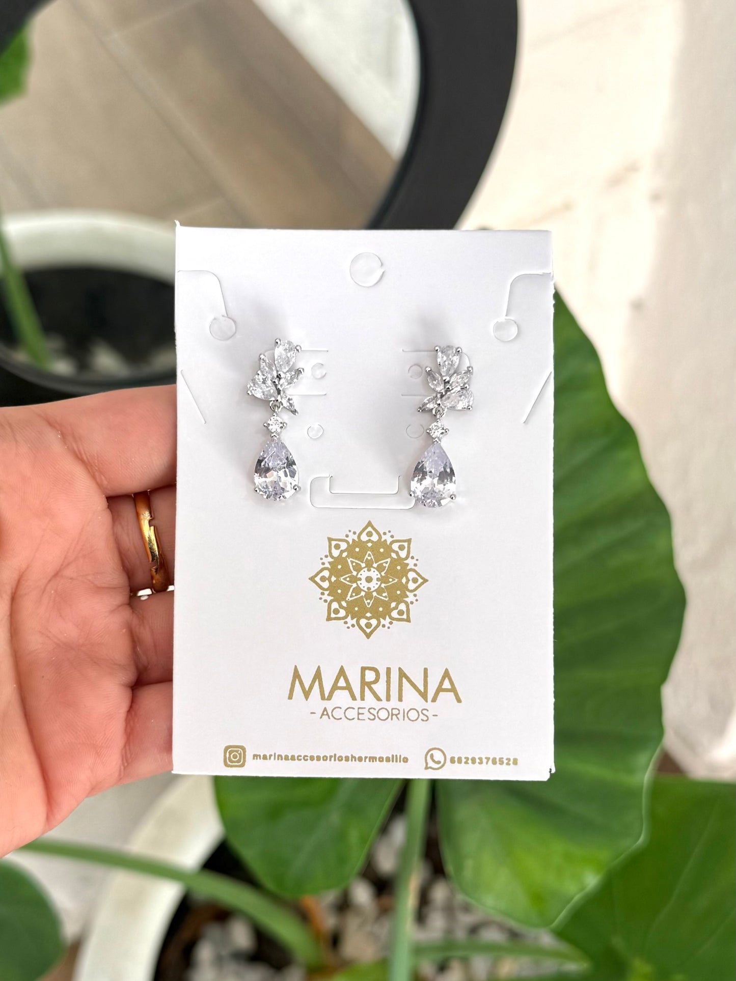 Aretes de pedrería platas