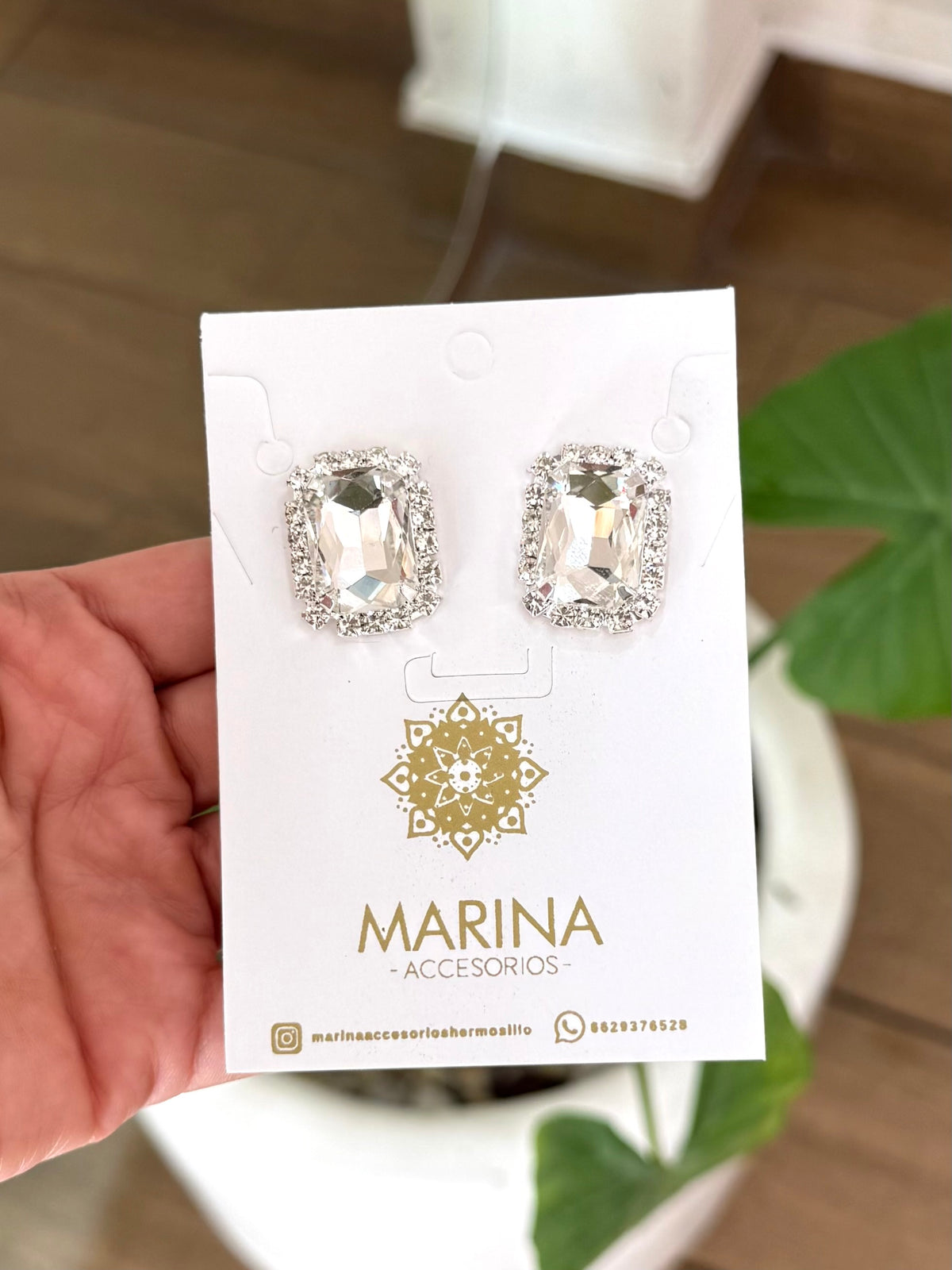 Aretes de pedrería platas