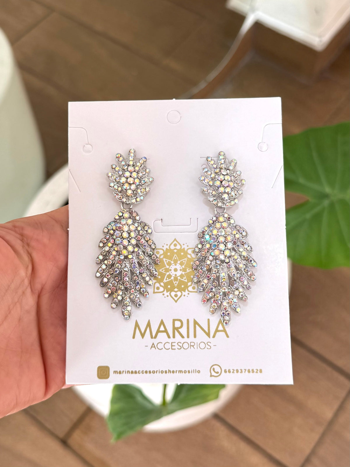 Aretes de pedrería tornasol