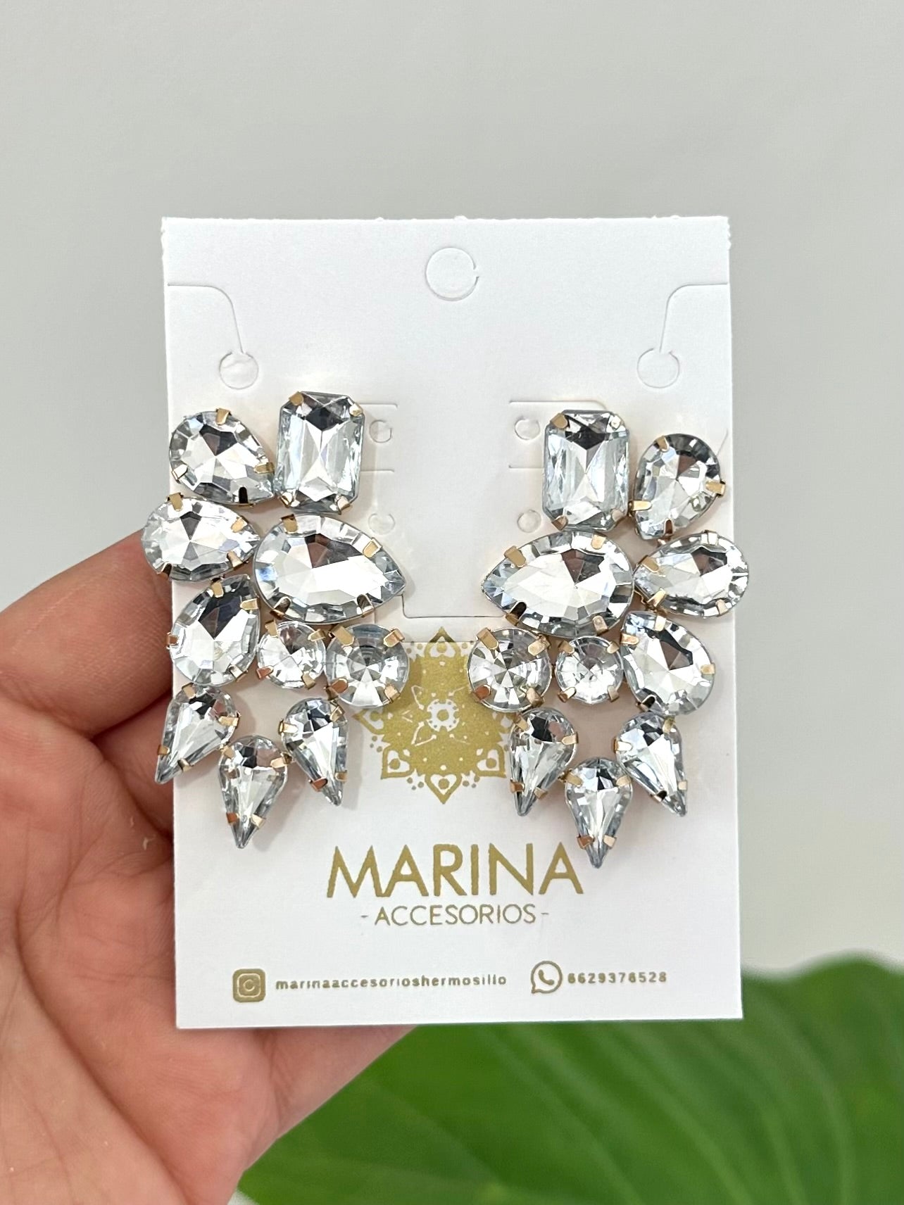 Aretes de pedrería platas