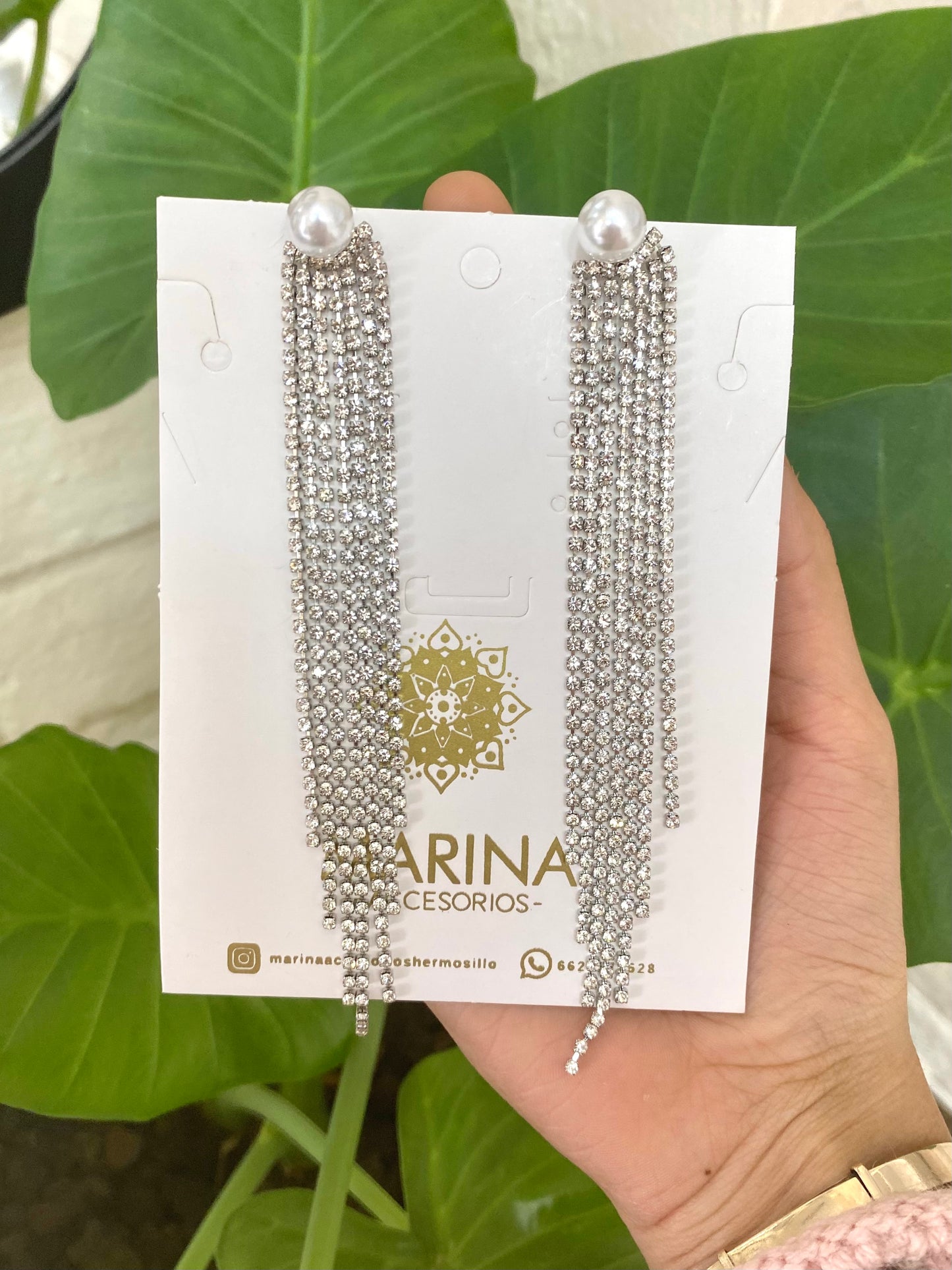 Aretes de pedrería platas