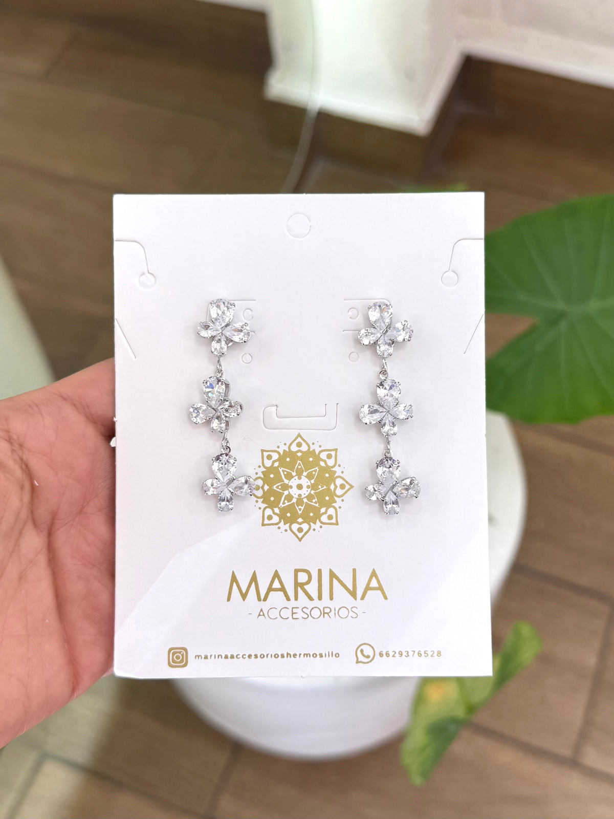 Aretes de pedrería platas