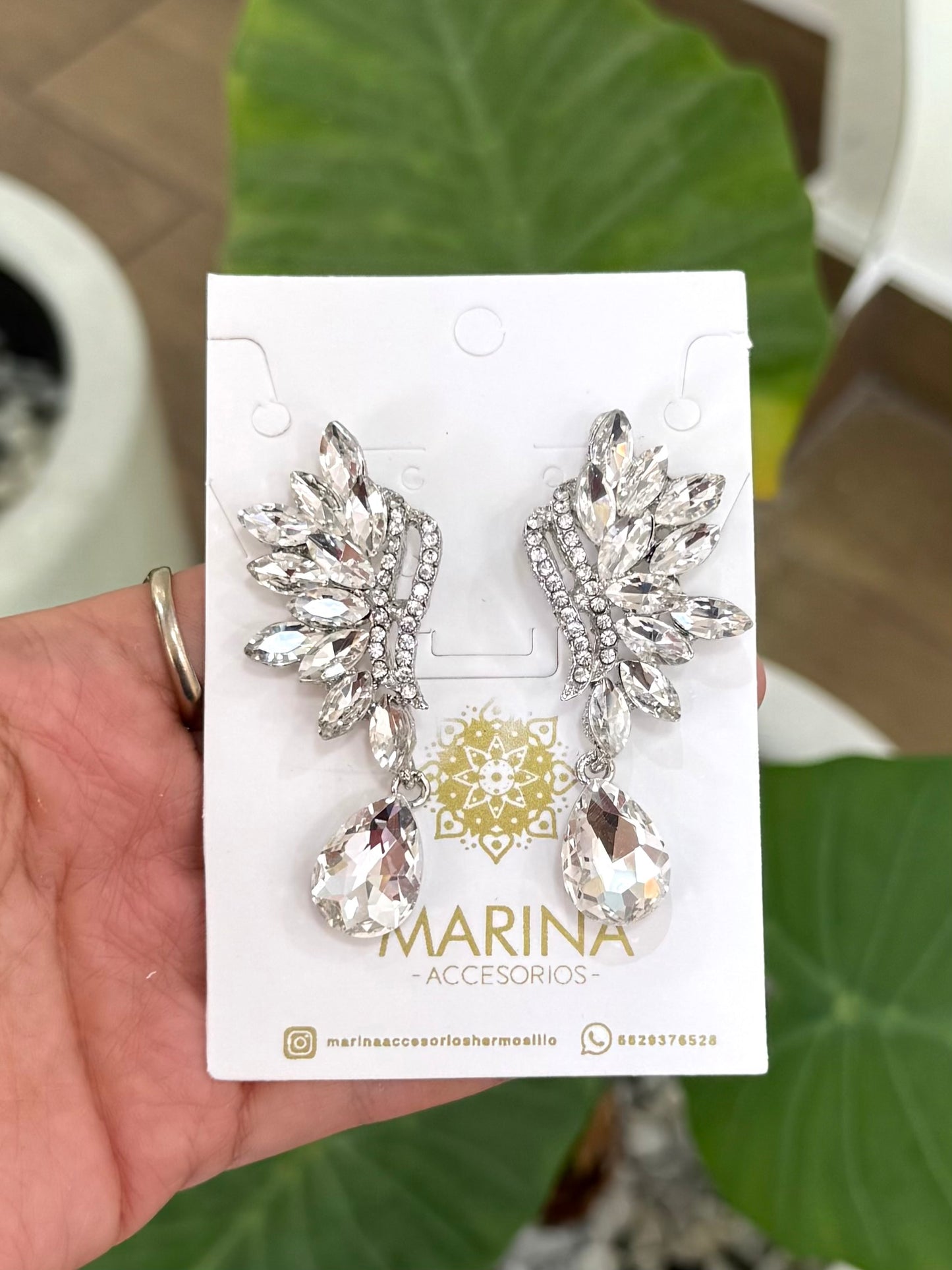 Aretes de pedrería platas