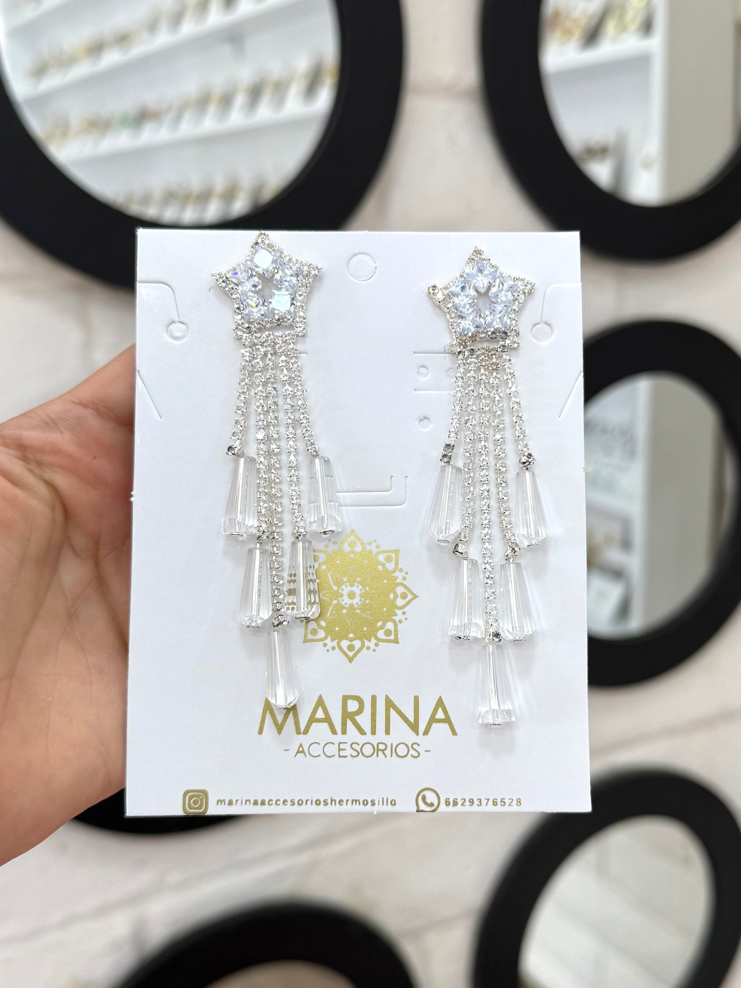 Aretes de pedrería platas