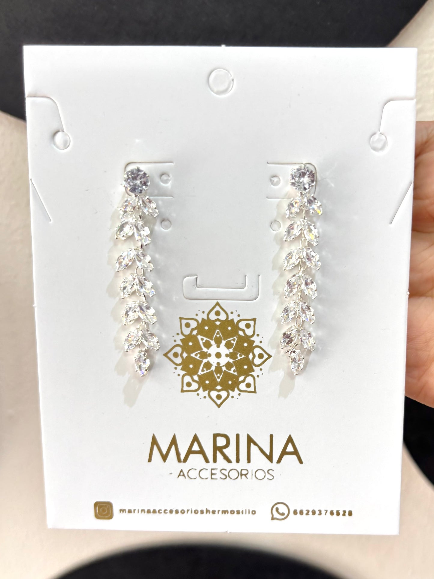 Arete de pedrerías plata