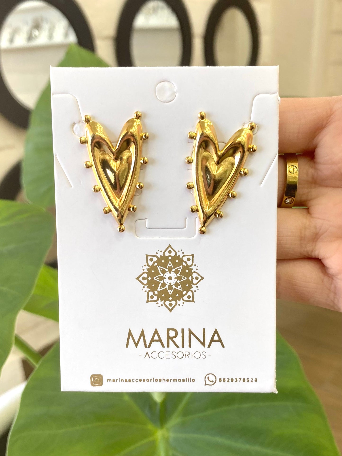 Arete casual corazón