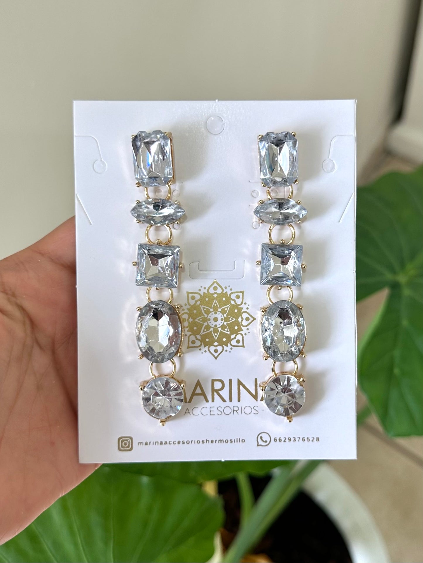 Aretes de pedrería platas