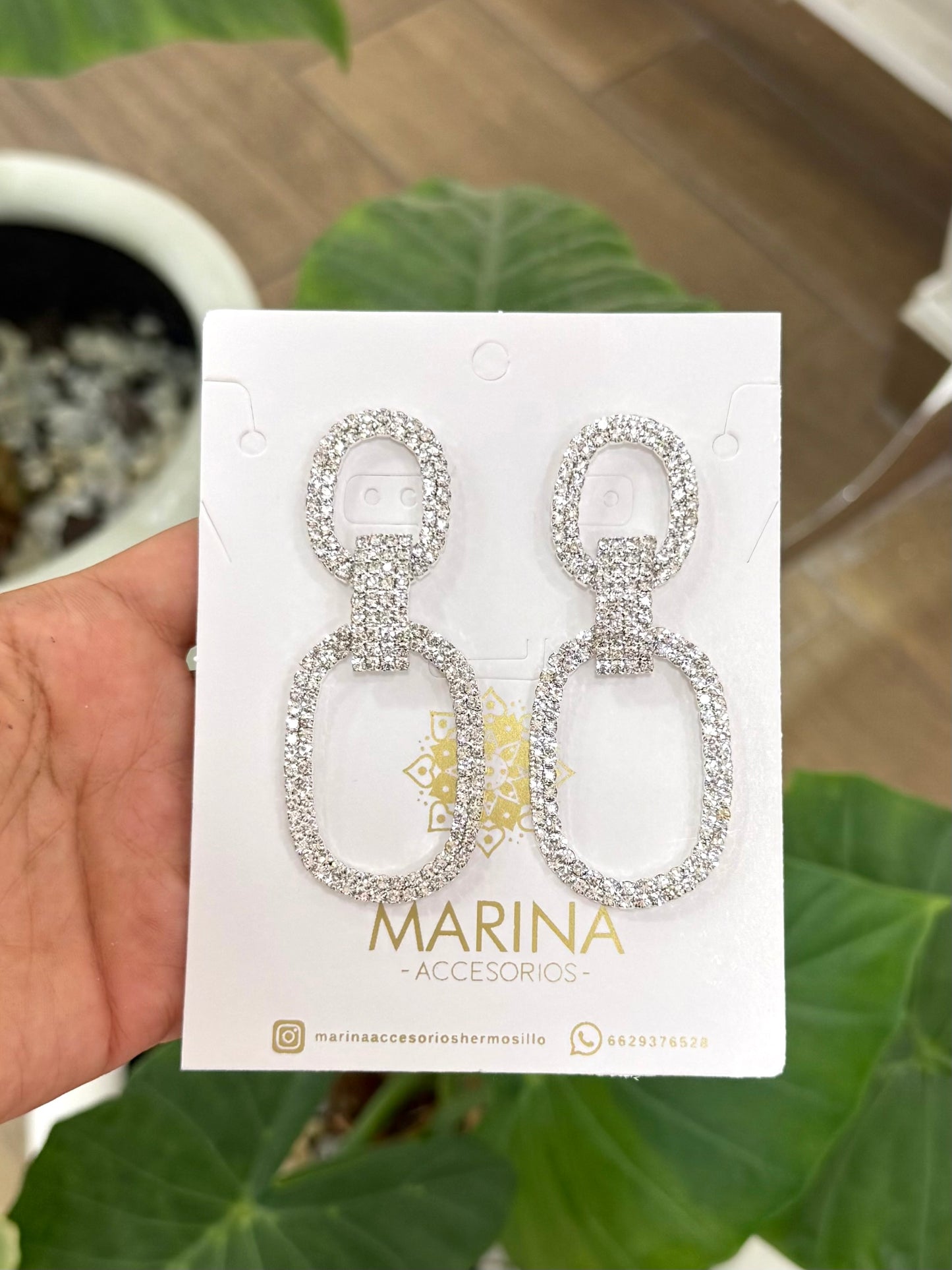 Aretes de pedrería platas