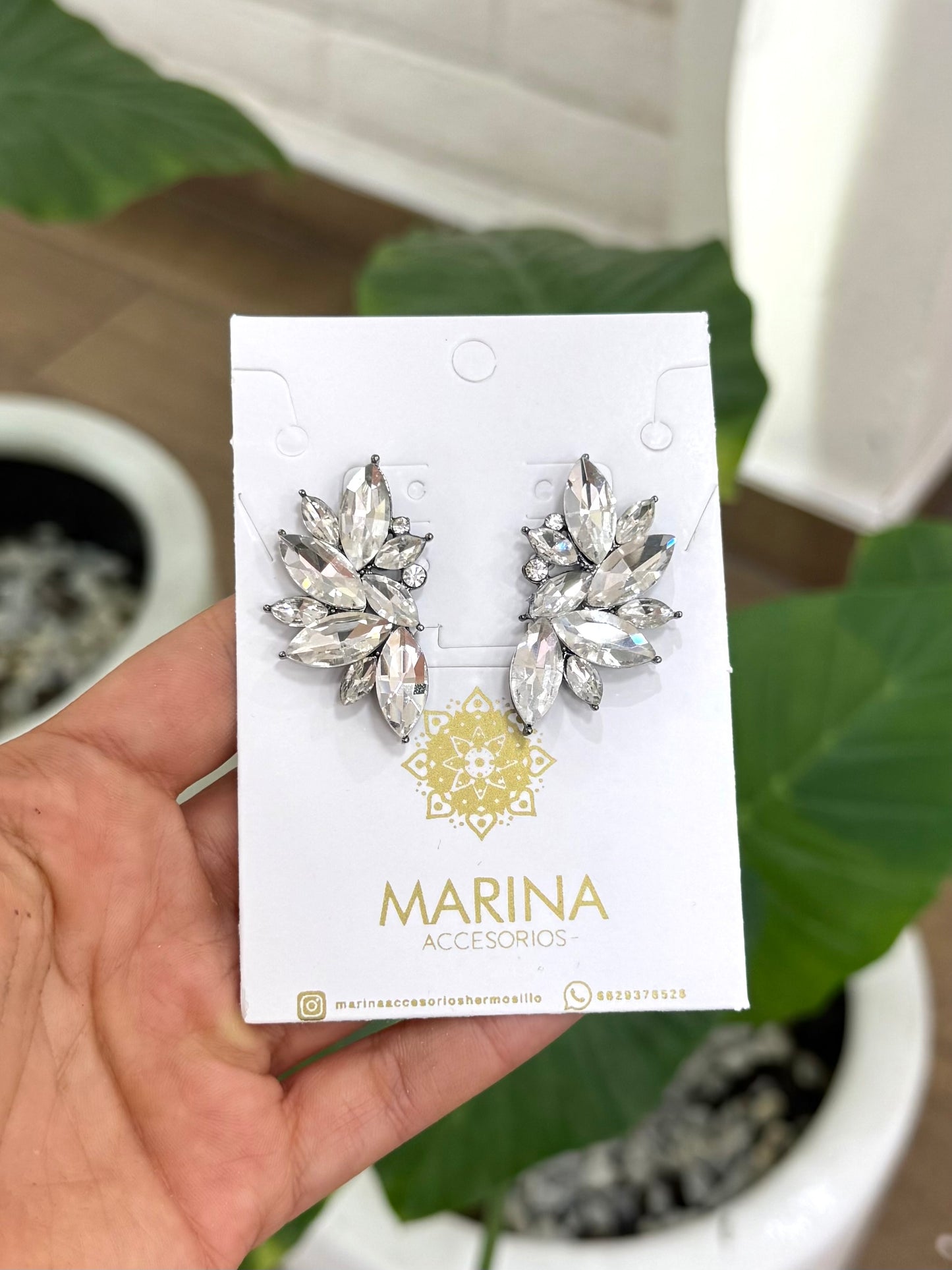 Aretes de pedrería platas