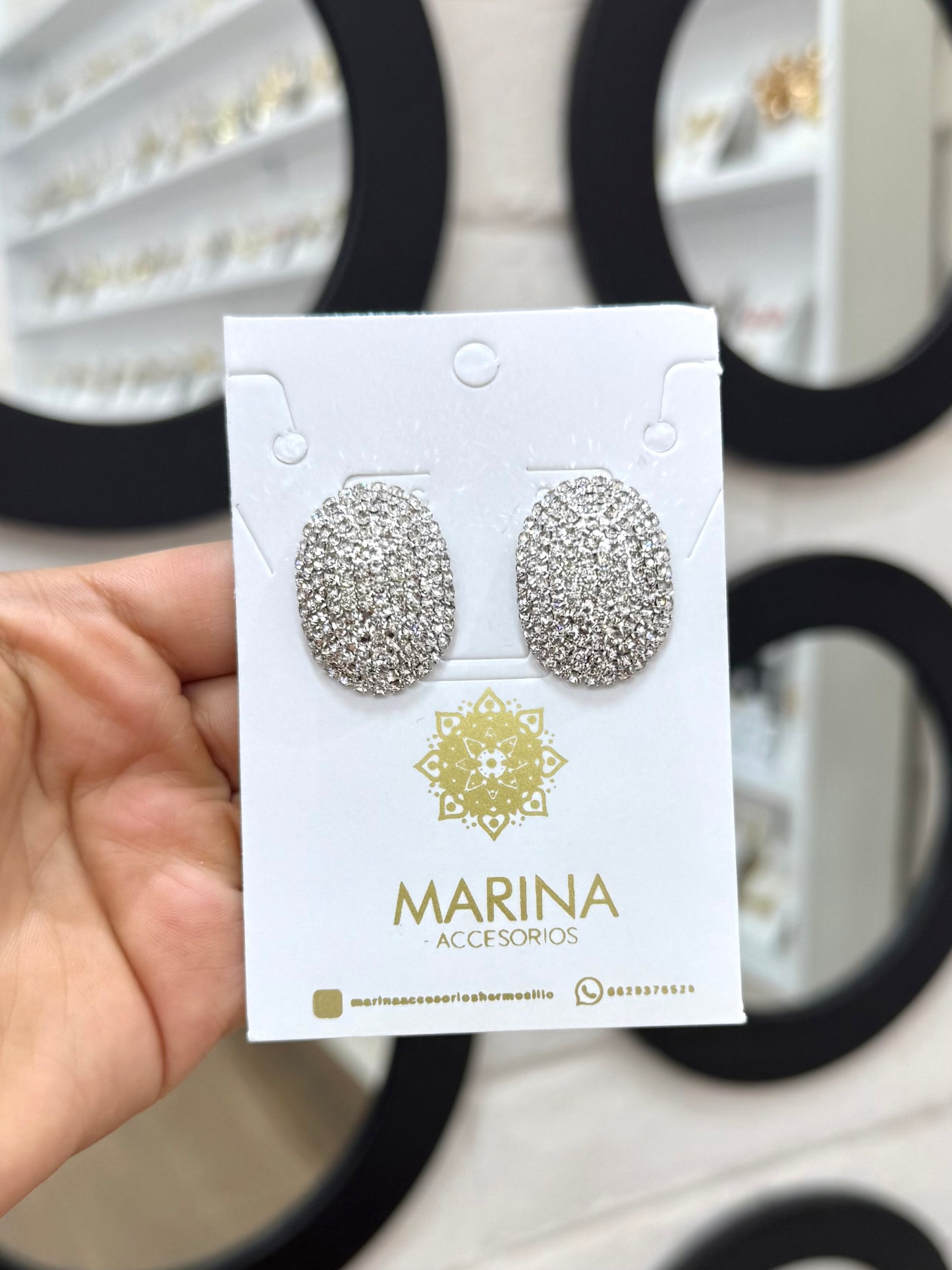 Aretes de pedrería platas
