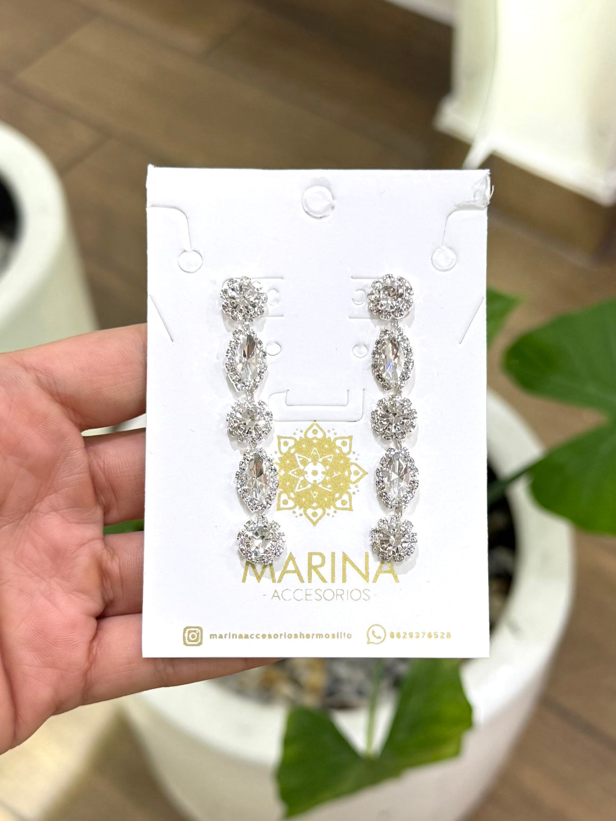 Aretes de pedrería platas