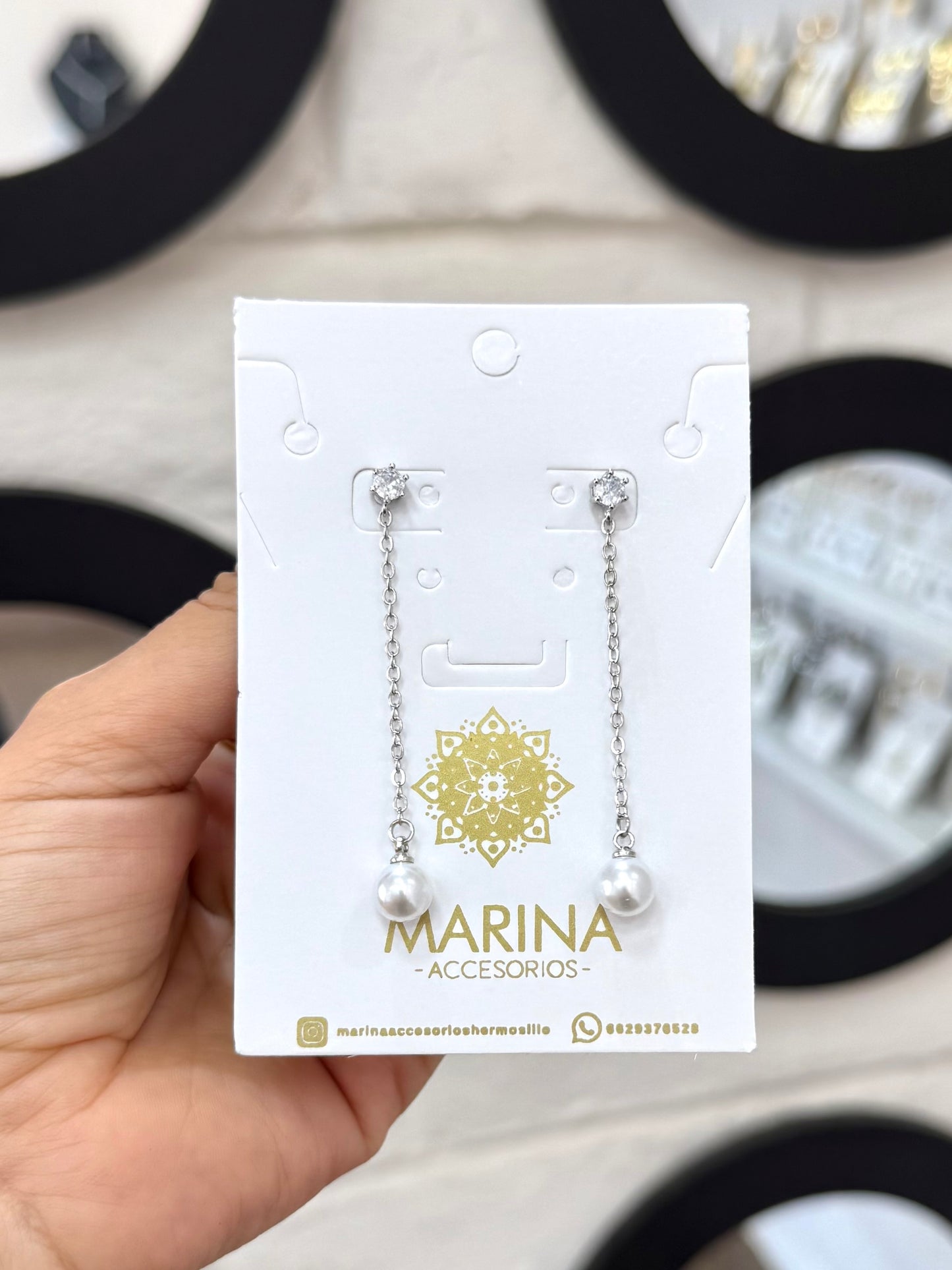 Aretes de pedrería platas