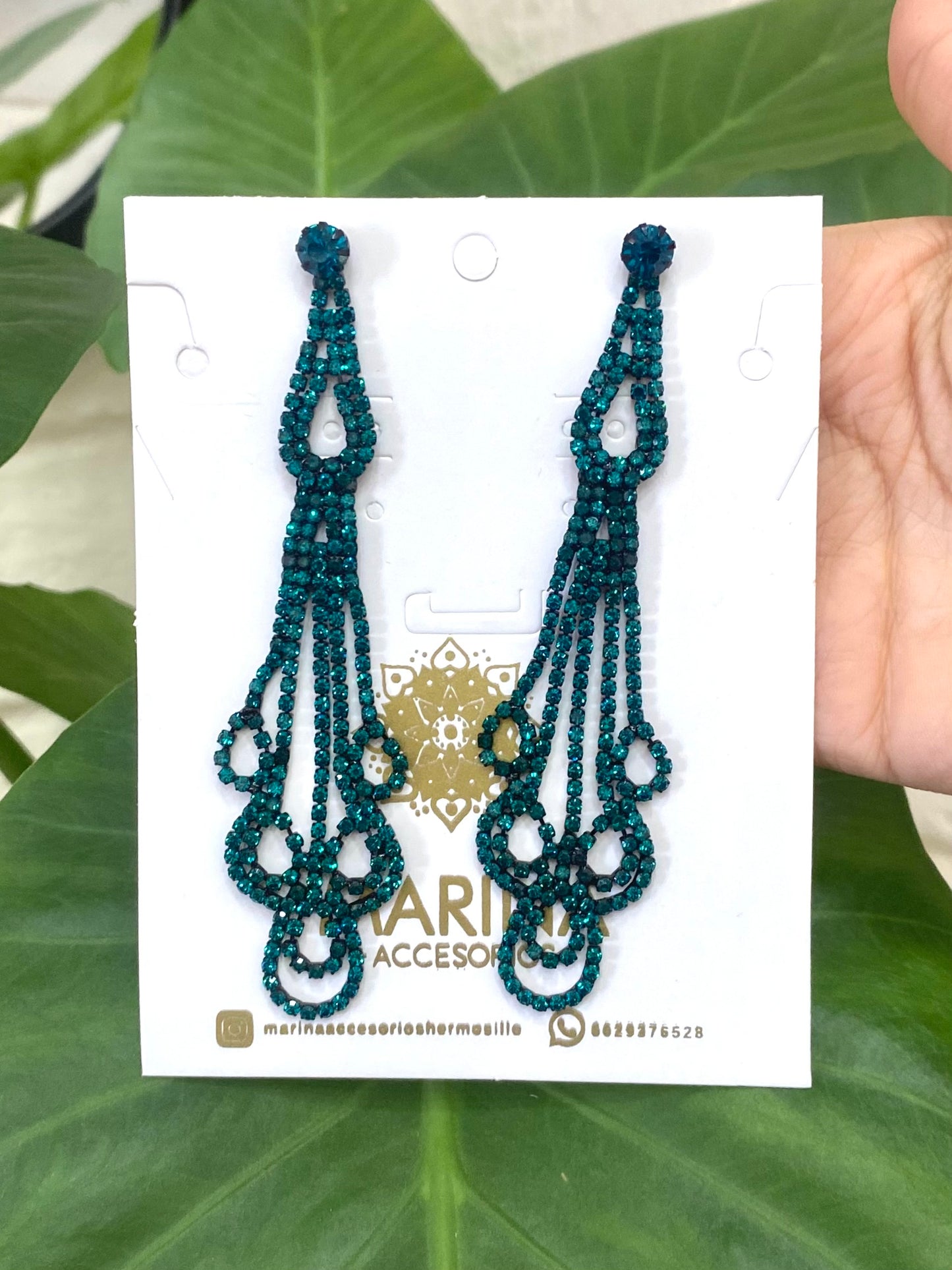 Aretes de pedrería verde