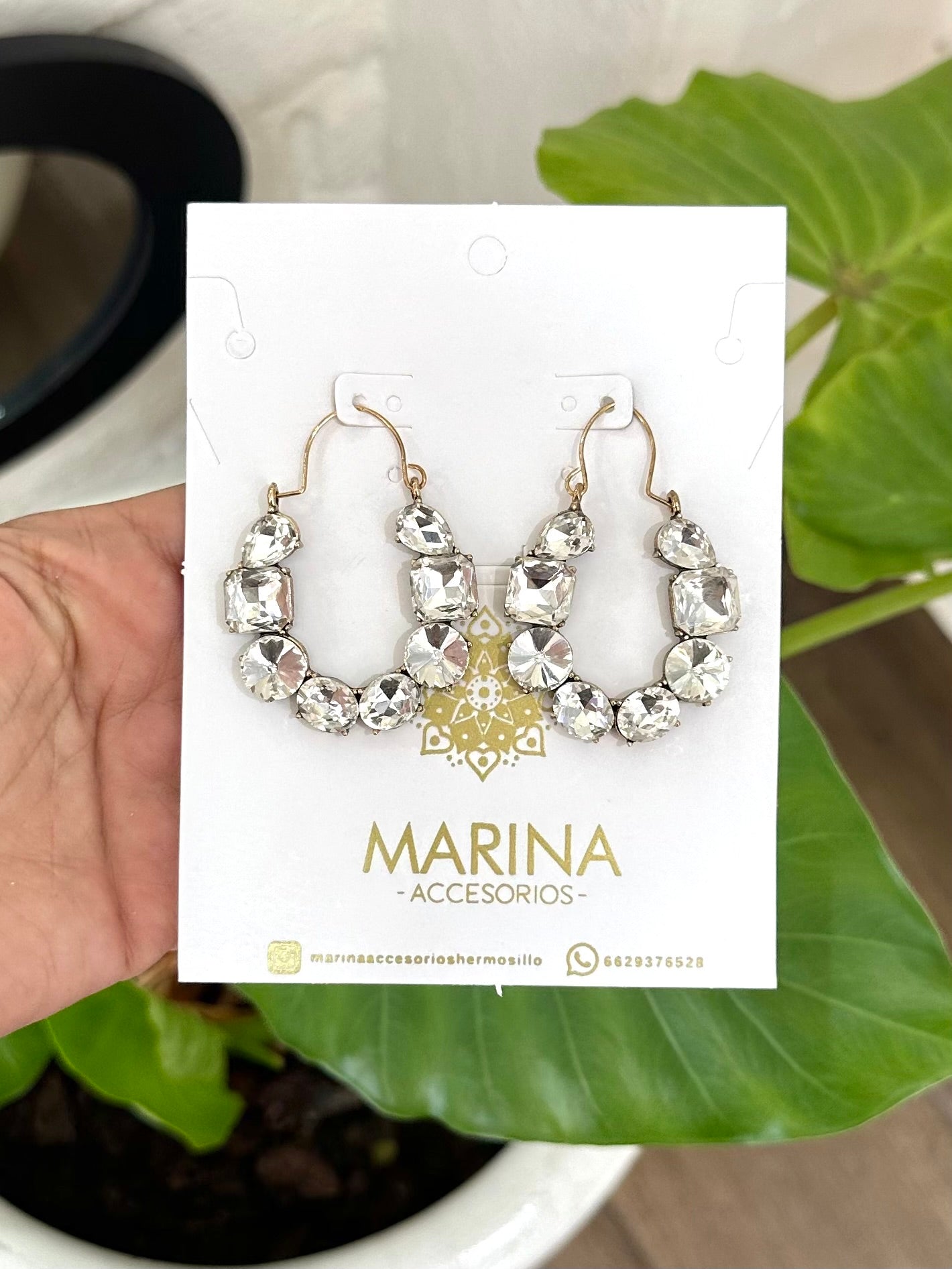 Aretes de pedrería platas