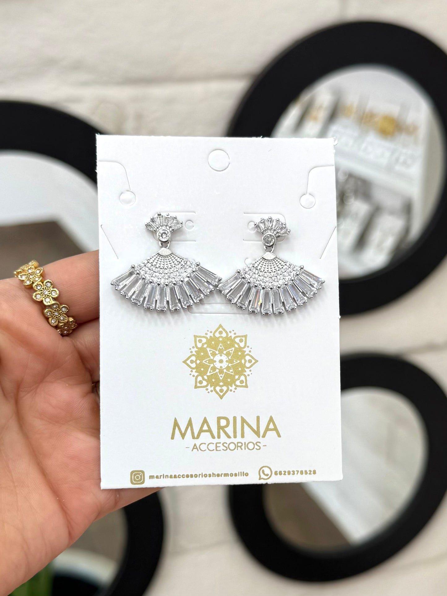 Aretes de pedrería platas