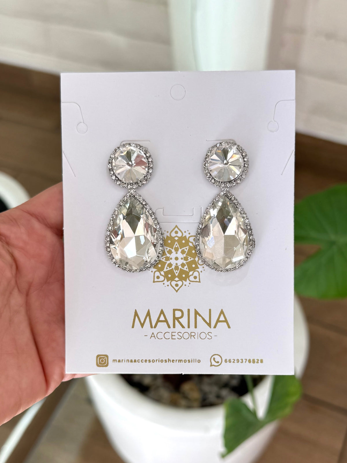 Aretes de pedrería platas