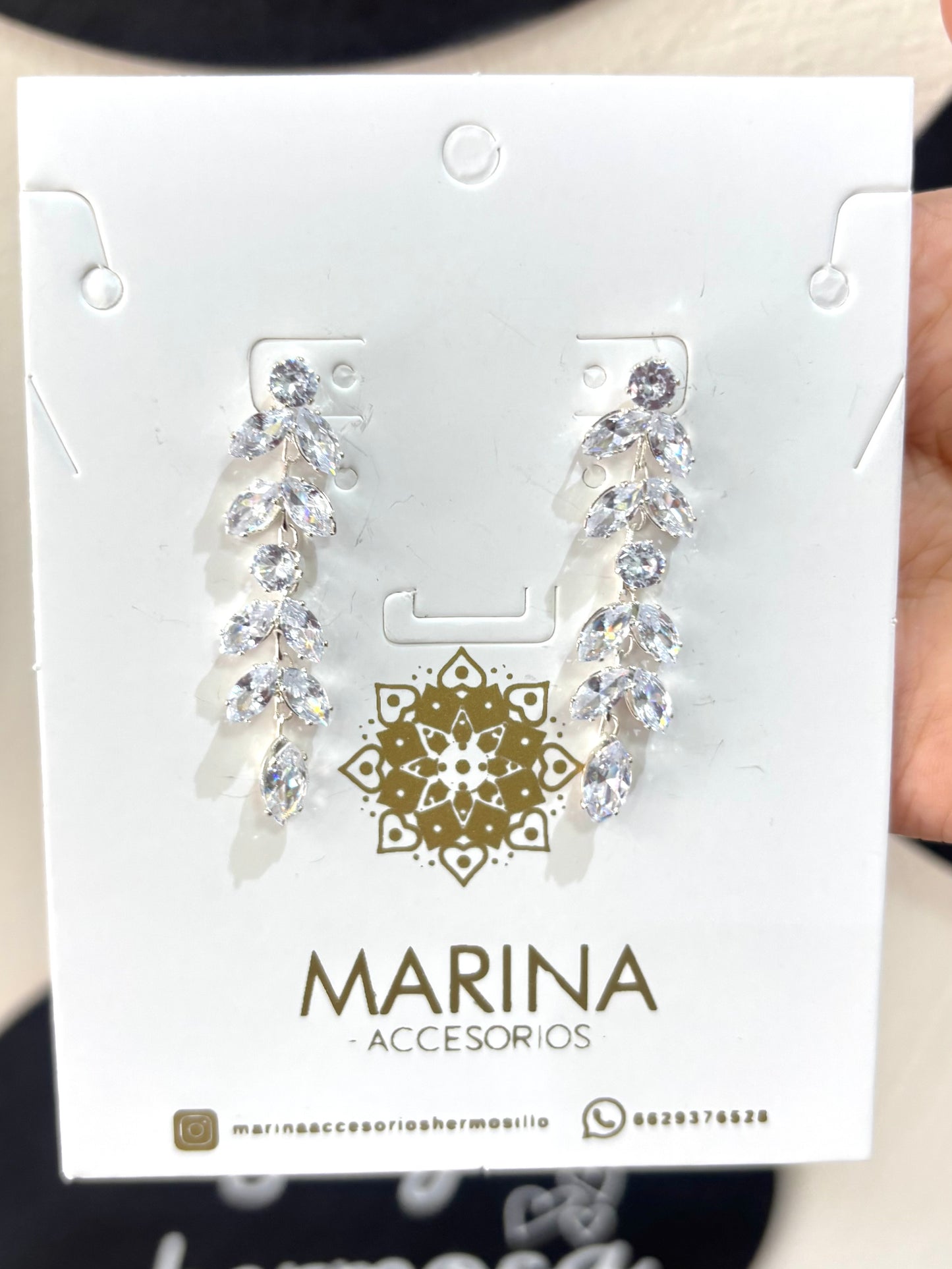 Aretes de pedrería platas