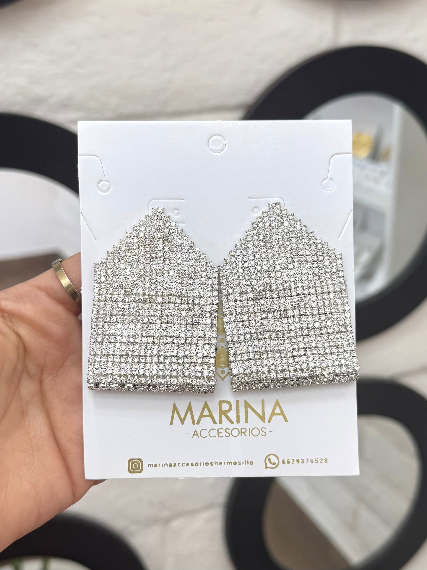 Aretes de pedrería platas