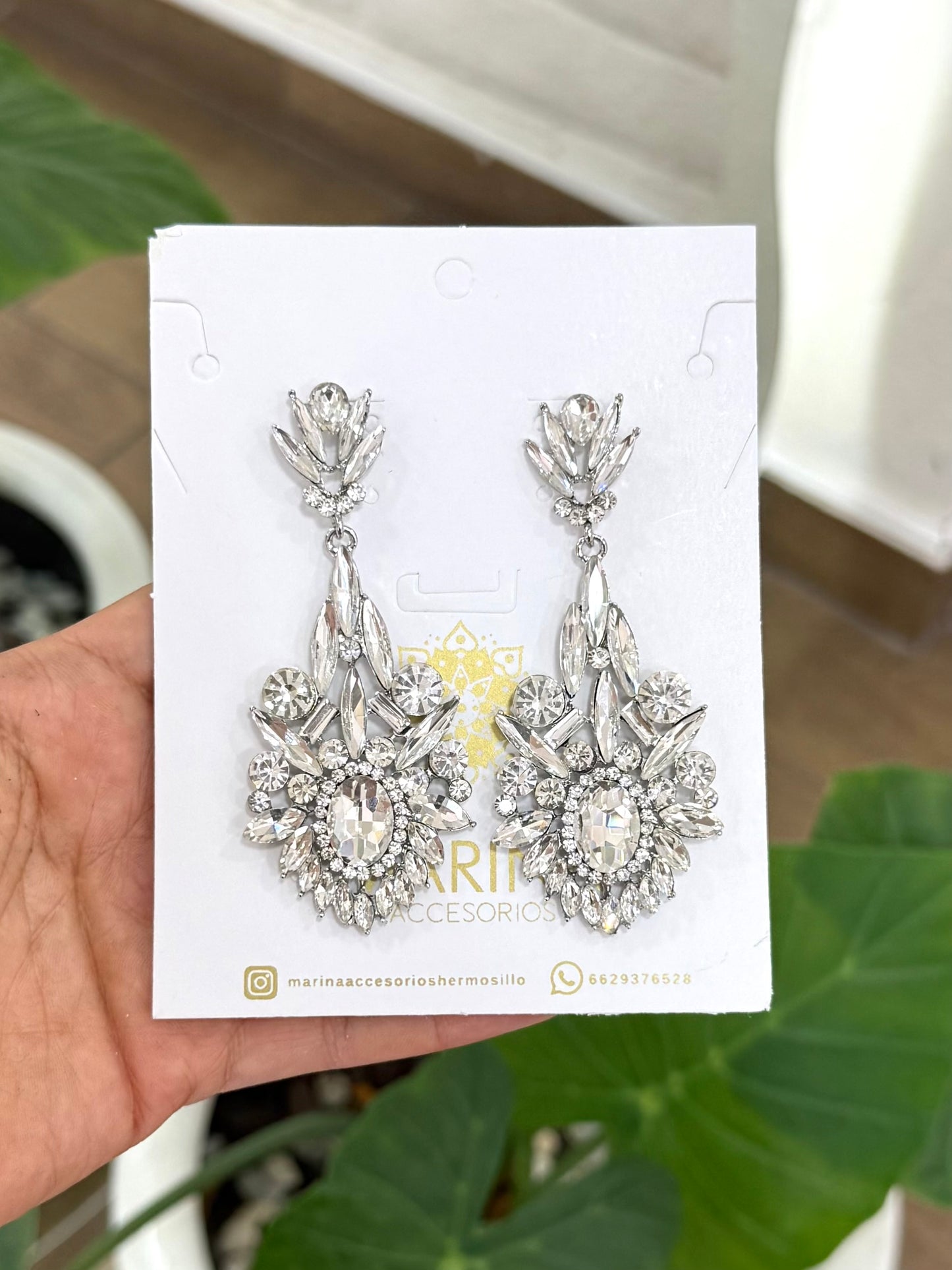 Aretes de pedrería platas
