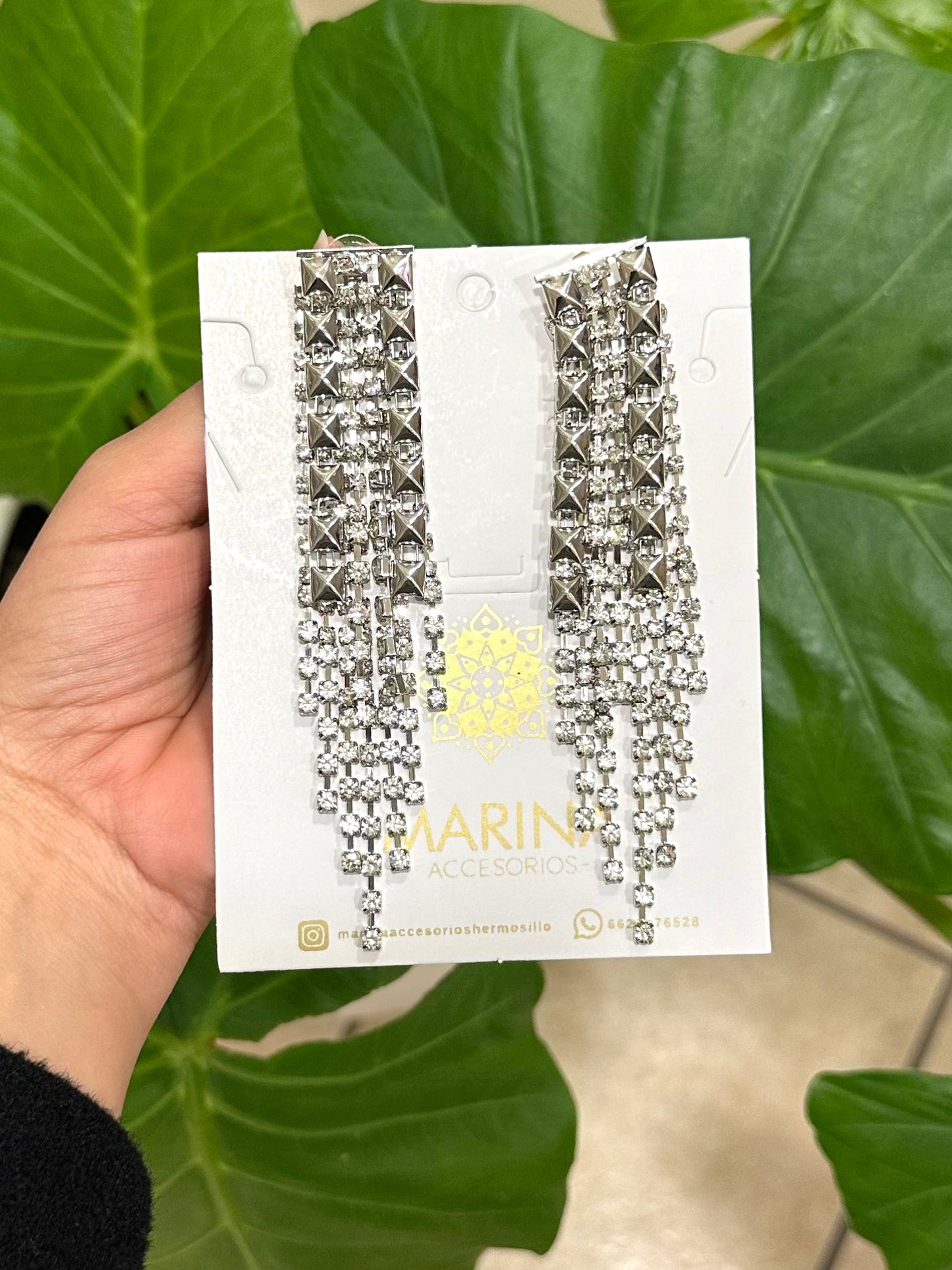 Aretes de pedrería platas