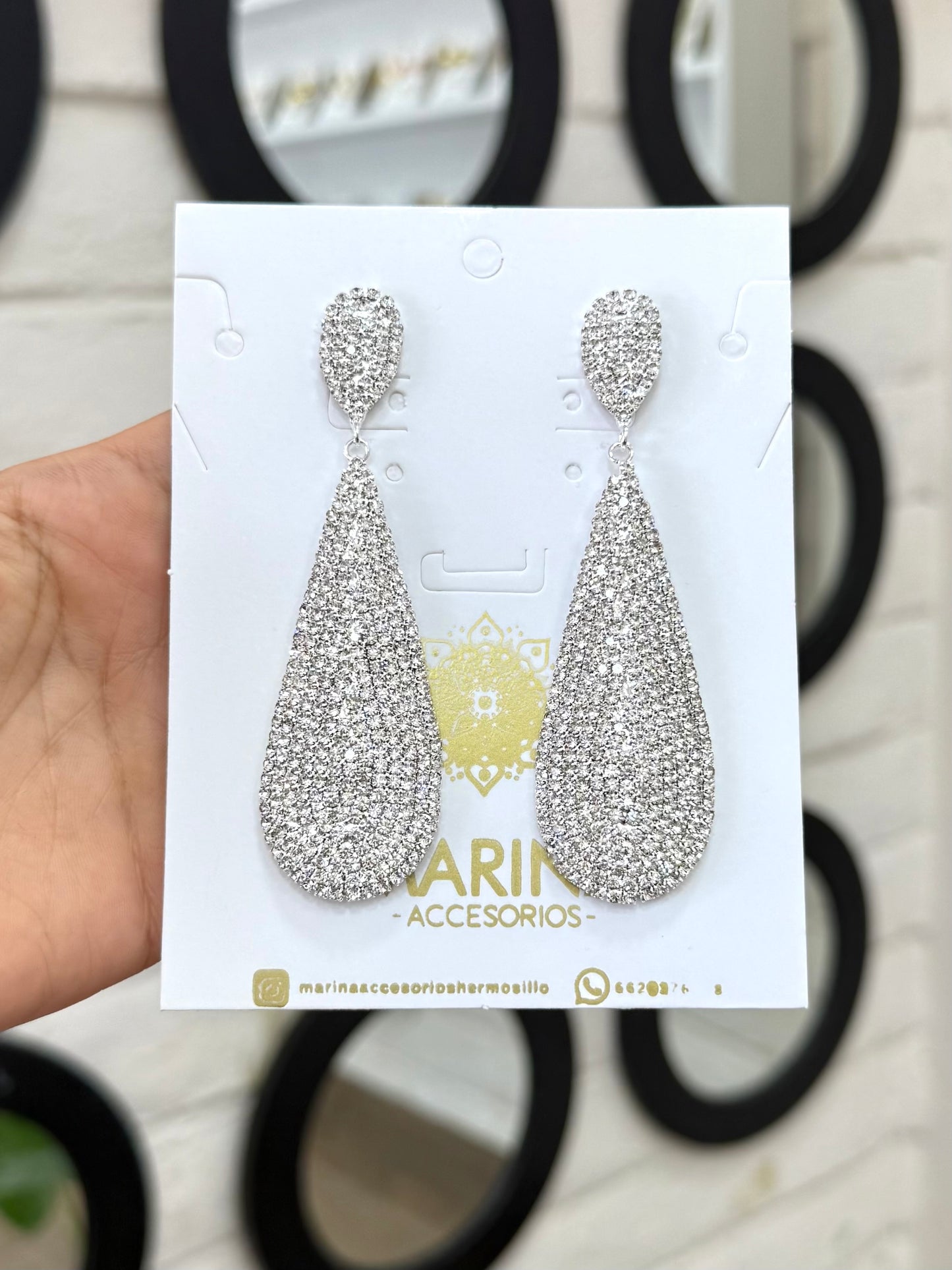 Aretes de pedrería platas