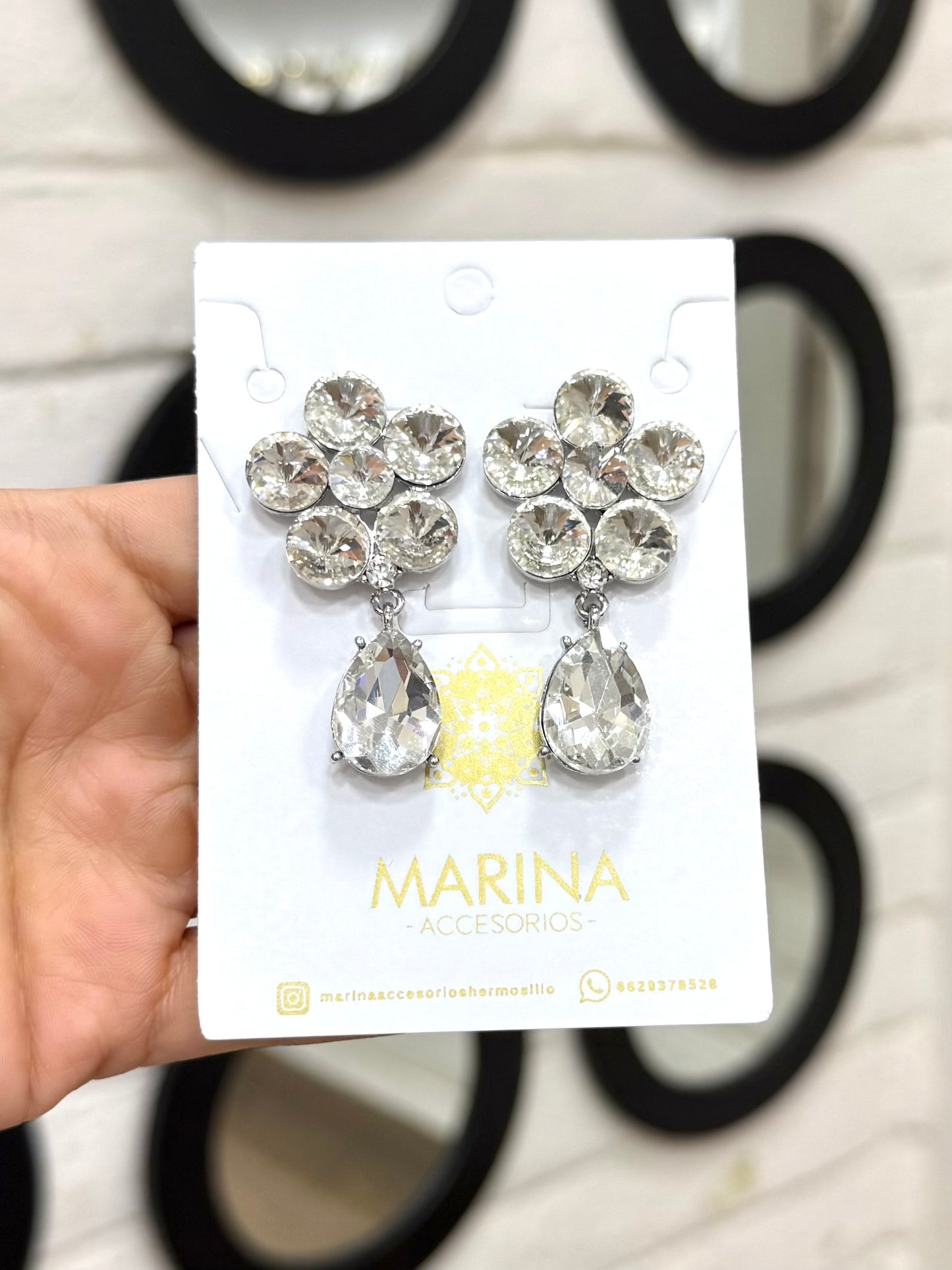 Aretes de pedrería platas