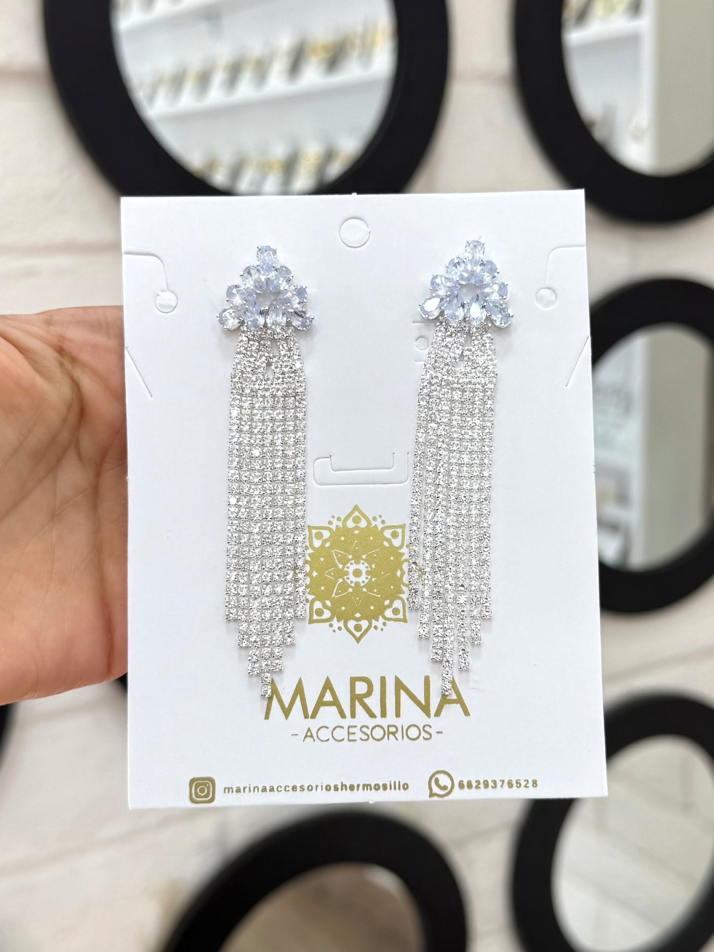 Aretes de pedrería platas