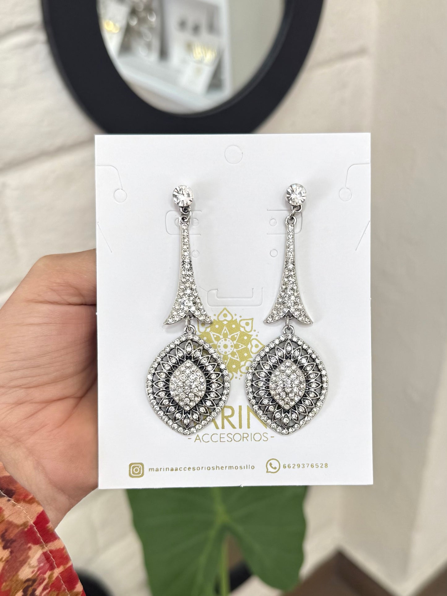Aretes de pedrería platas