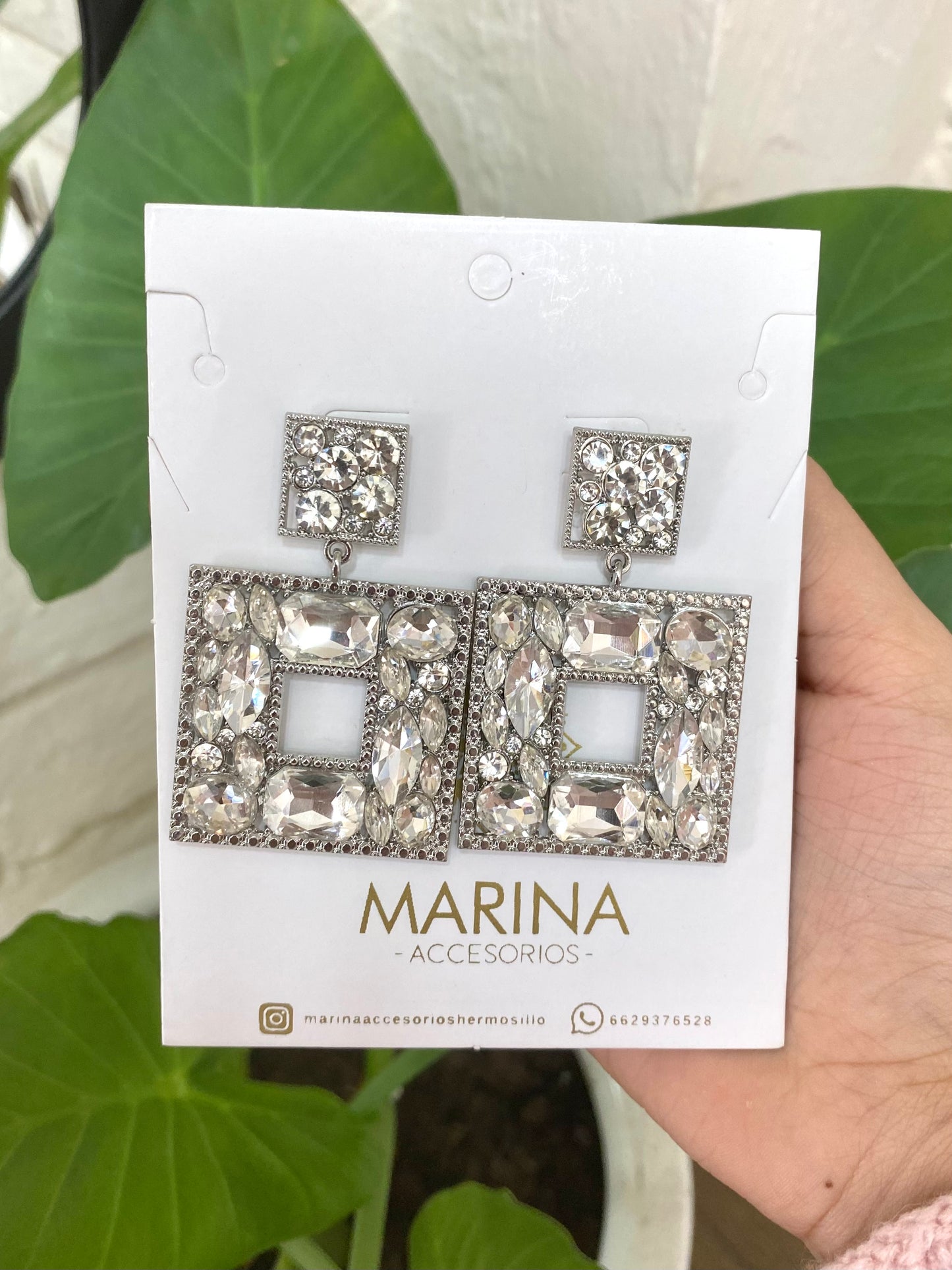 Aretes de pedrería platas