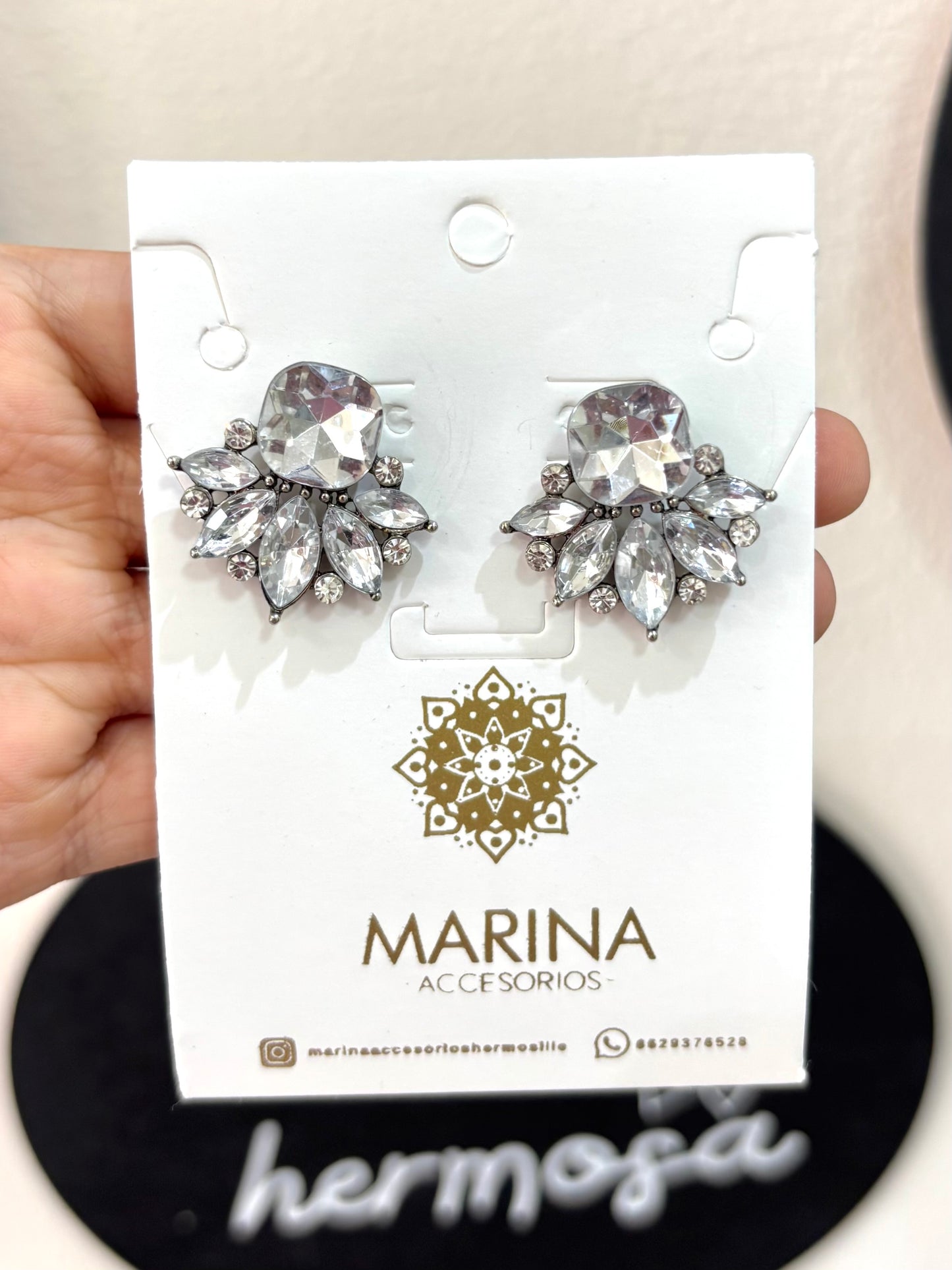 Aretes de pedrería platas