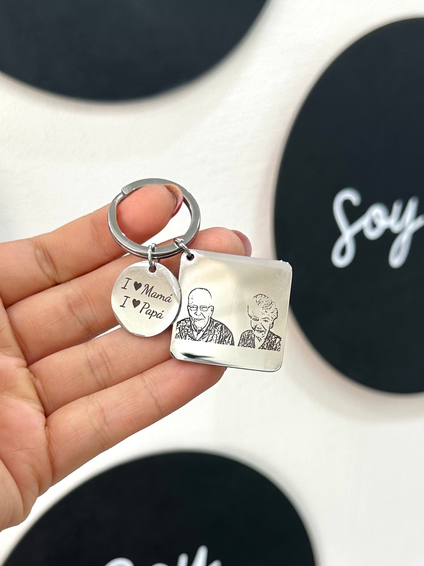Llavero personalizado cuadrado