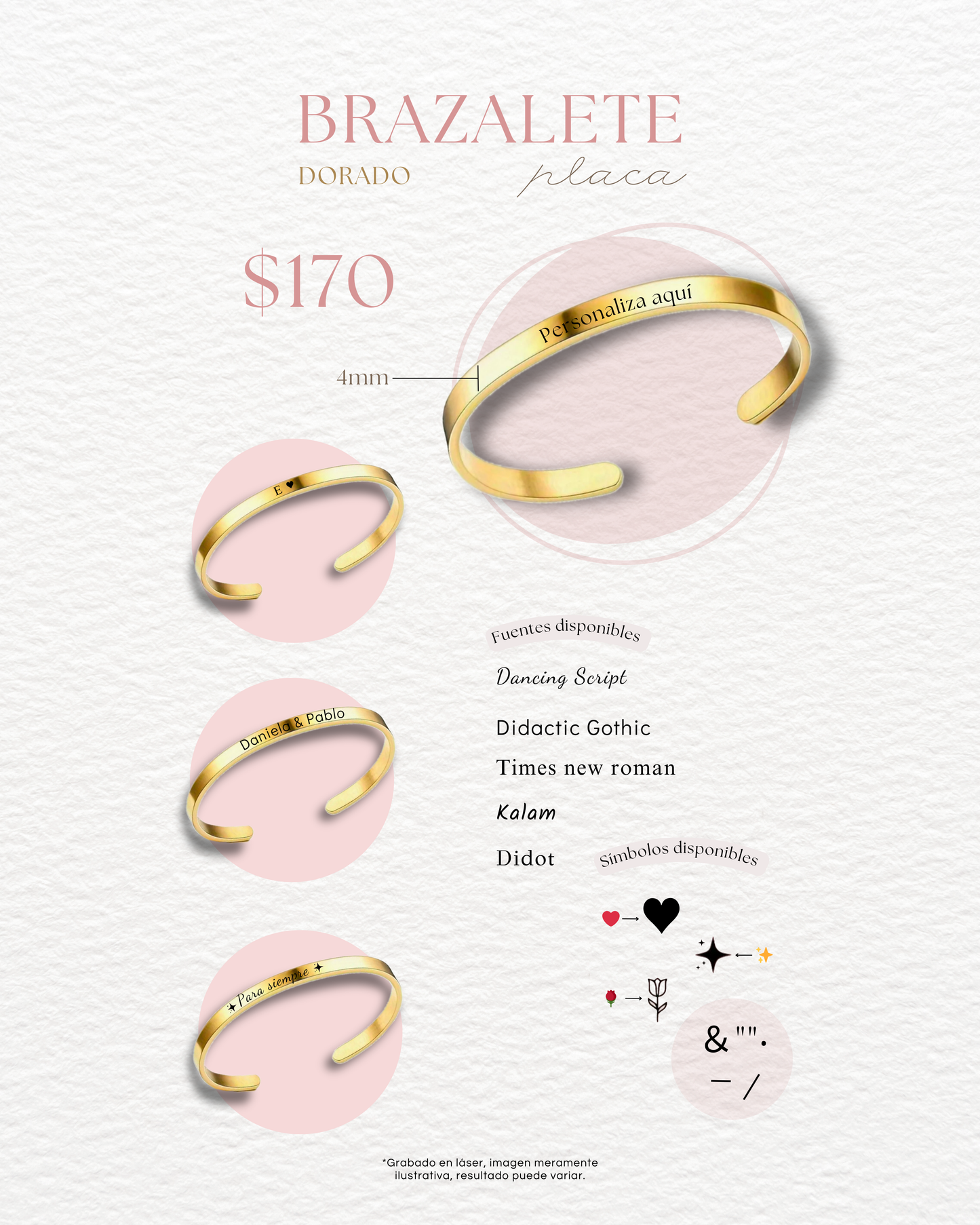 Brazalete personalizado 4mm