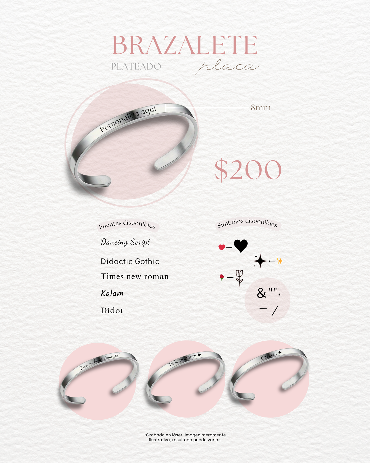 Brazalete personalizado 8mm