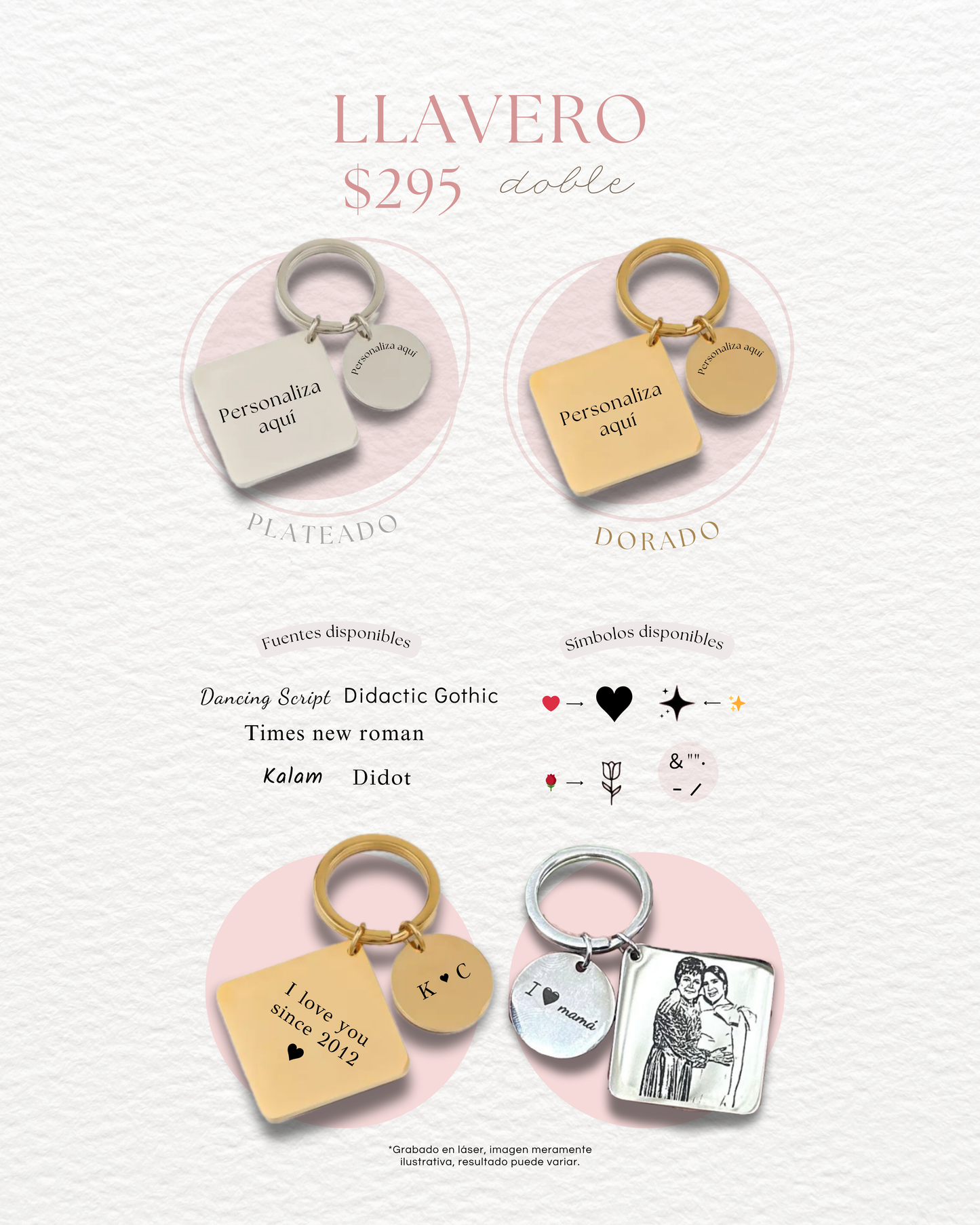 Llavero personalizado cuadrado
