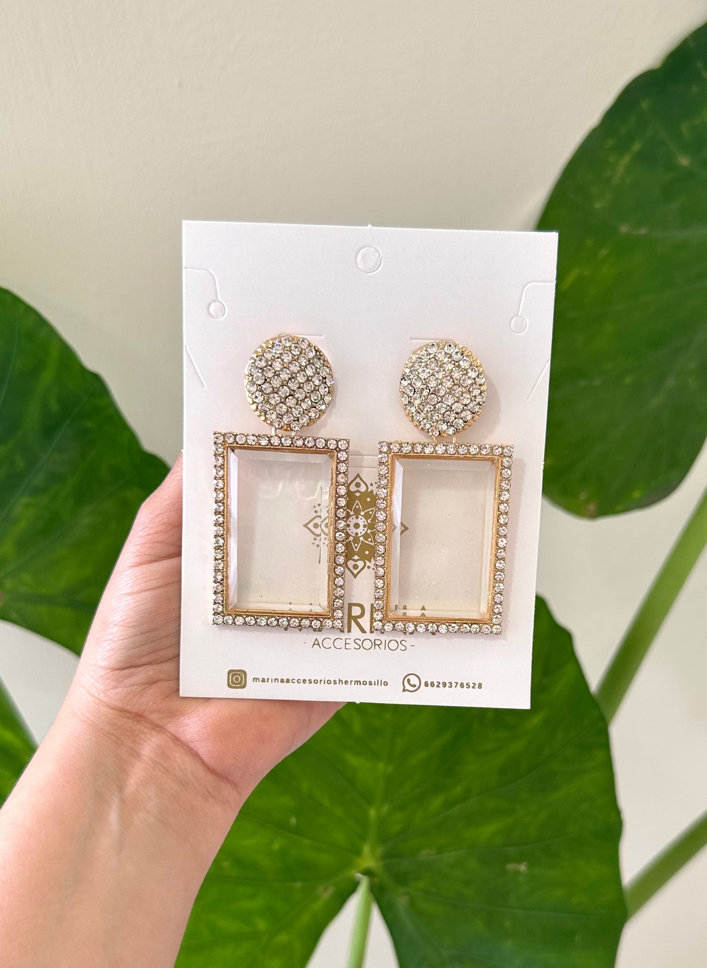 Aretes de pedrería platas