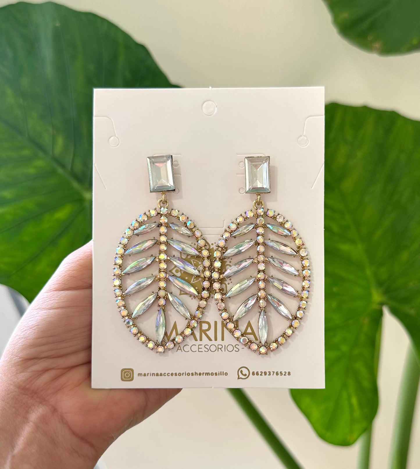 Aretes de pedrería tornasol