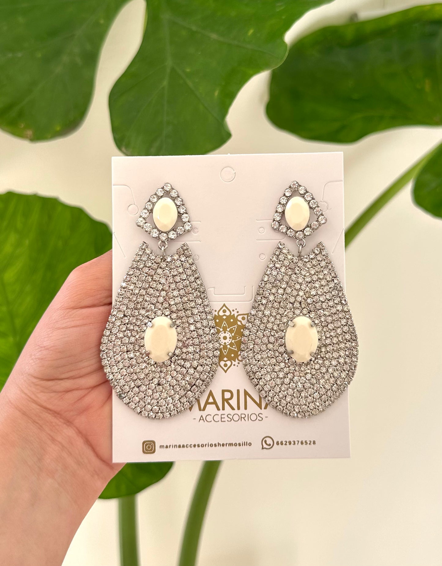 Aretes de pedrería platas