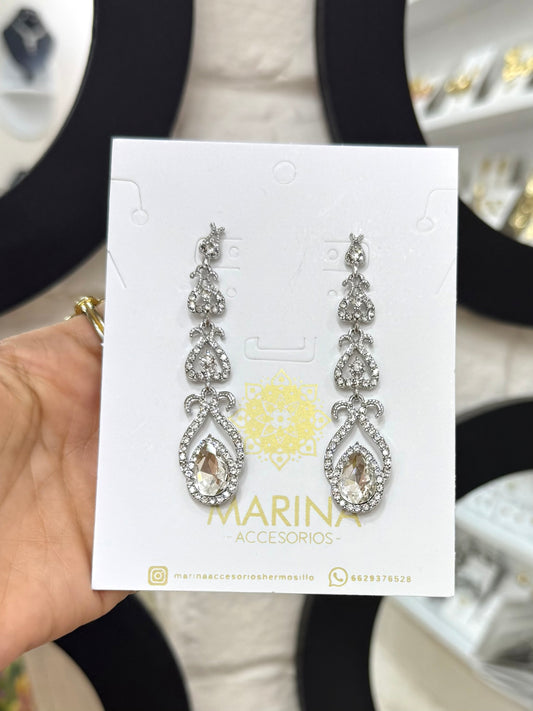 Aretes de pedrería platas