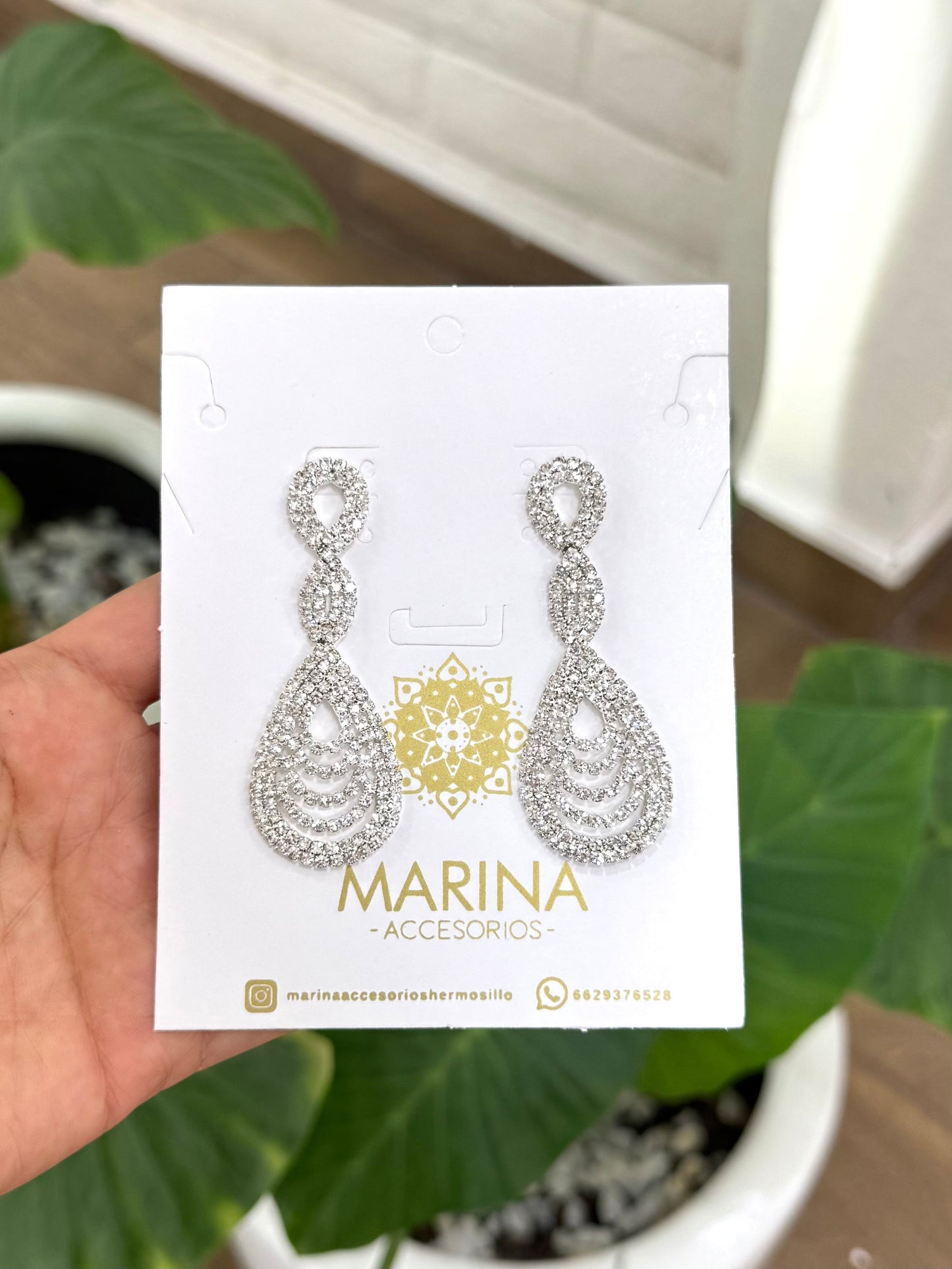 Aretes de pedrería platas