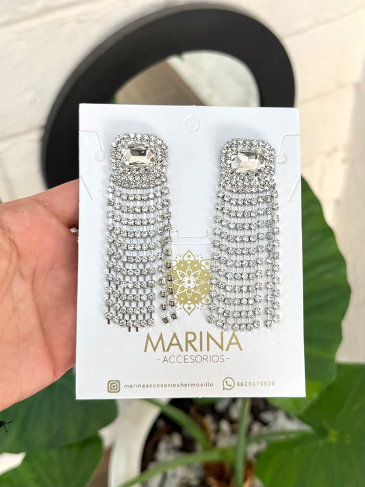Aretes de pedrería platas