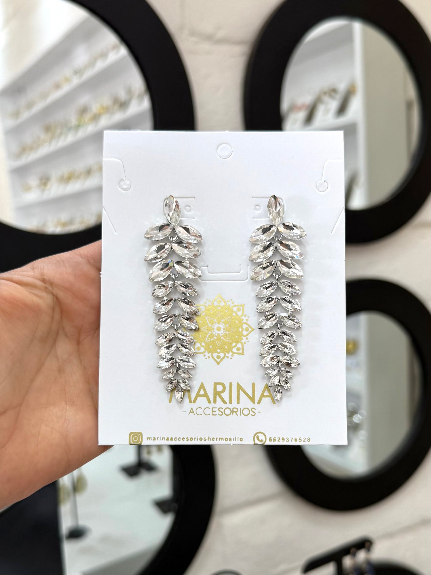 Aretes de pedrería platas