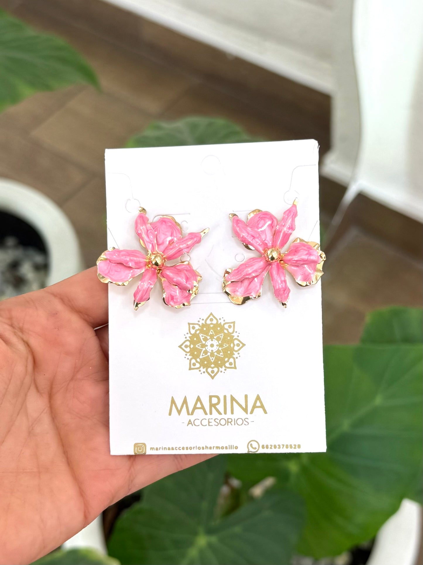 Arete casual rosa