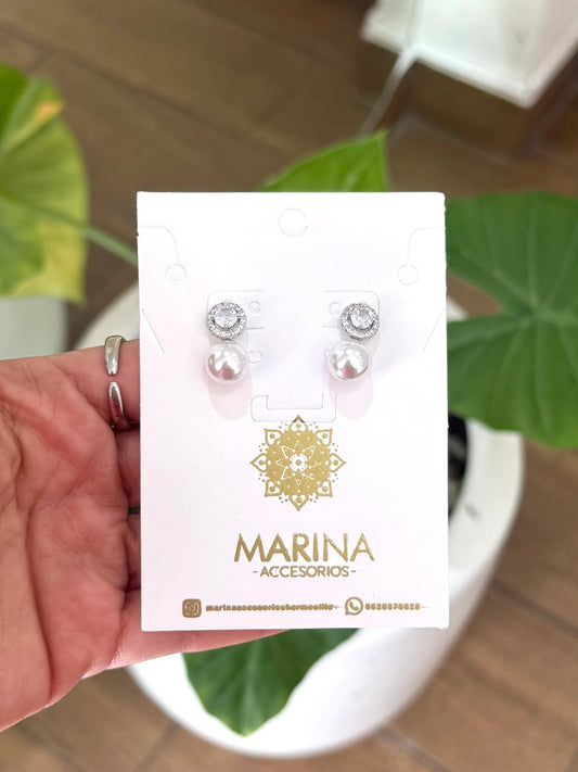Aretes de pedrería platas