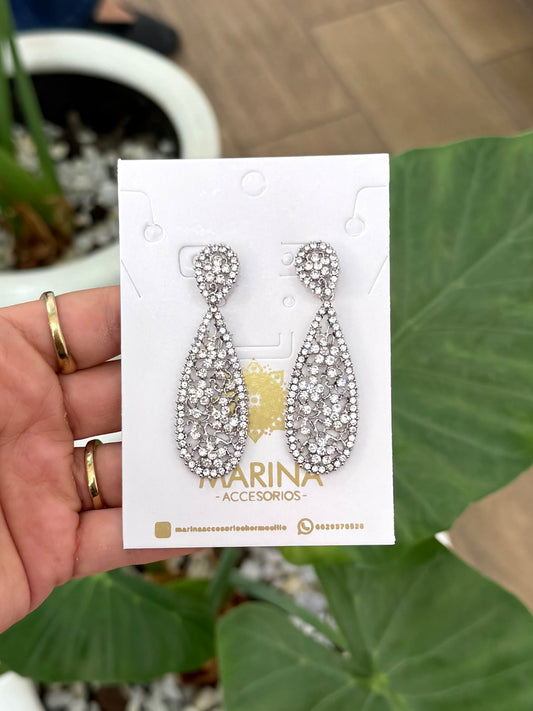 Aretes de pedrería platas