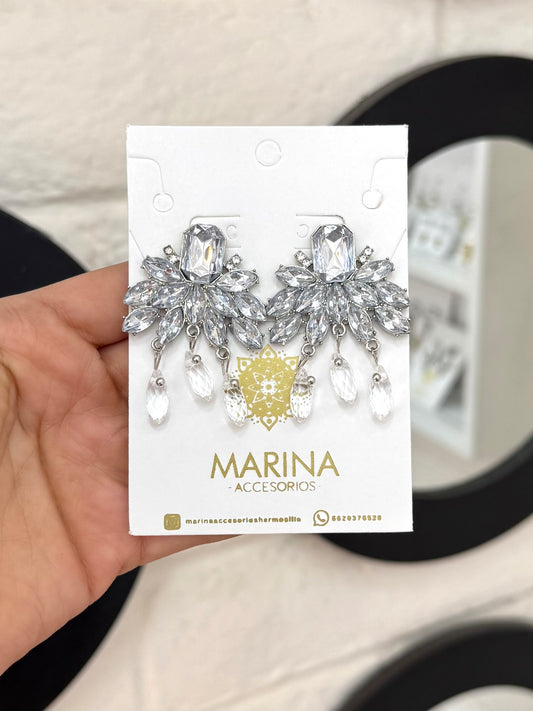 Aretes de pedrería platas