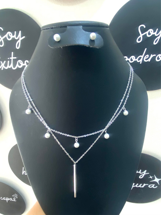 Collar doble plata